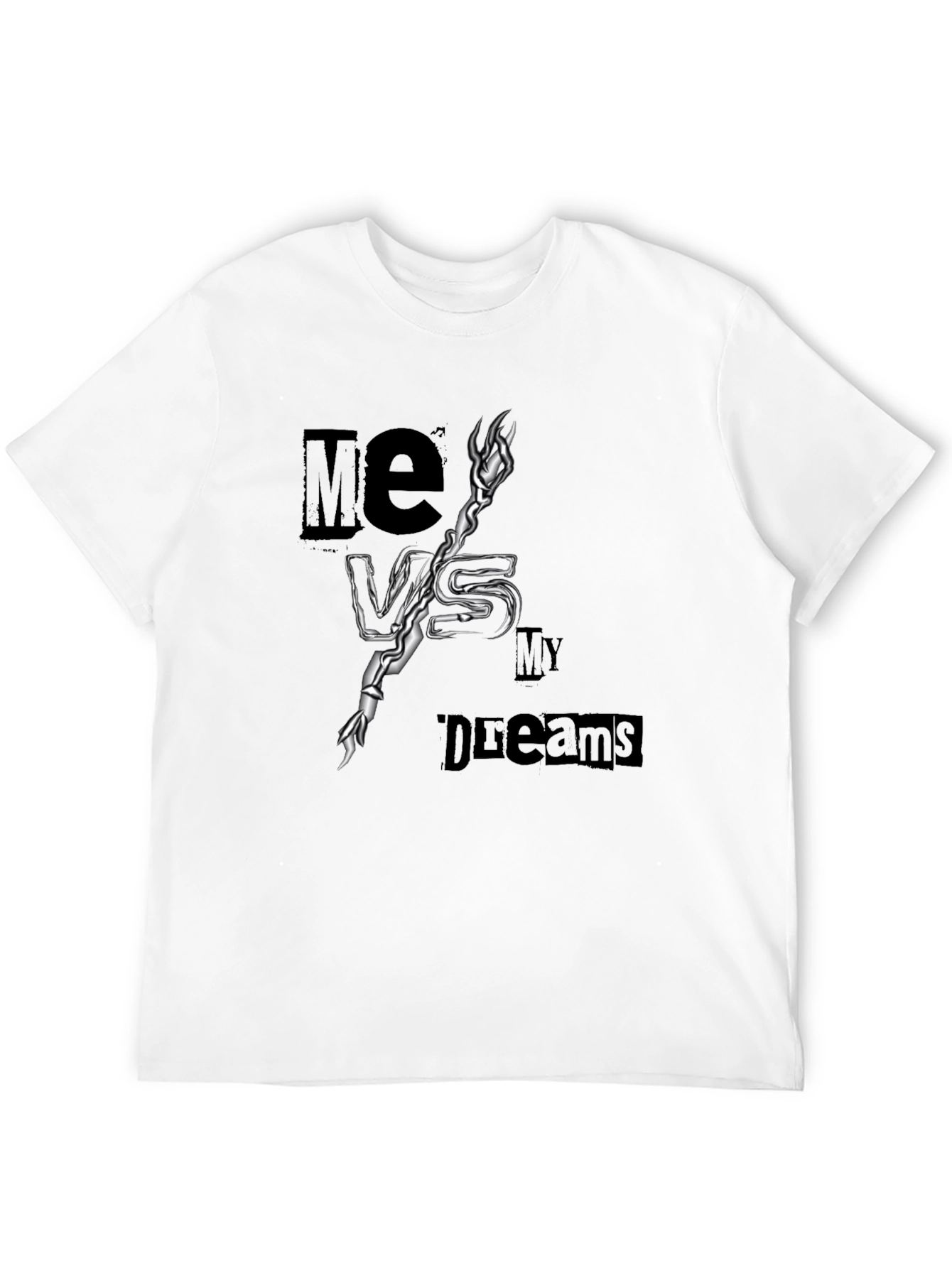 Me Vs My Dreams Black Graphic T-Shirt