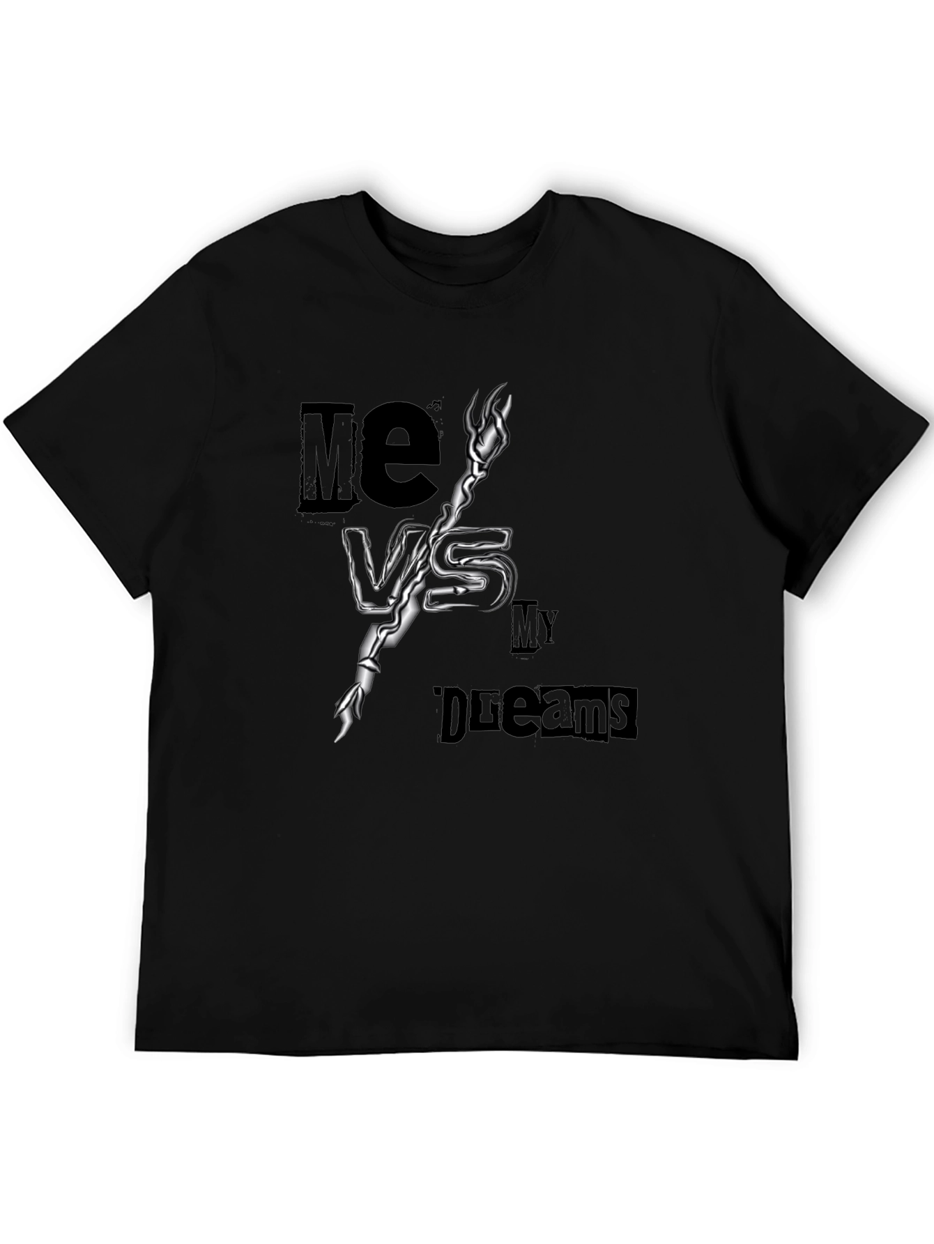 Me Vs My Dreams Black Graphic T-Shirt