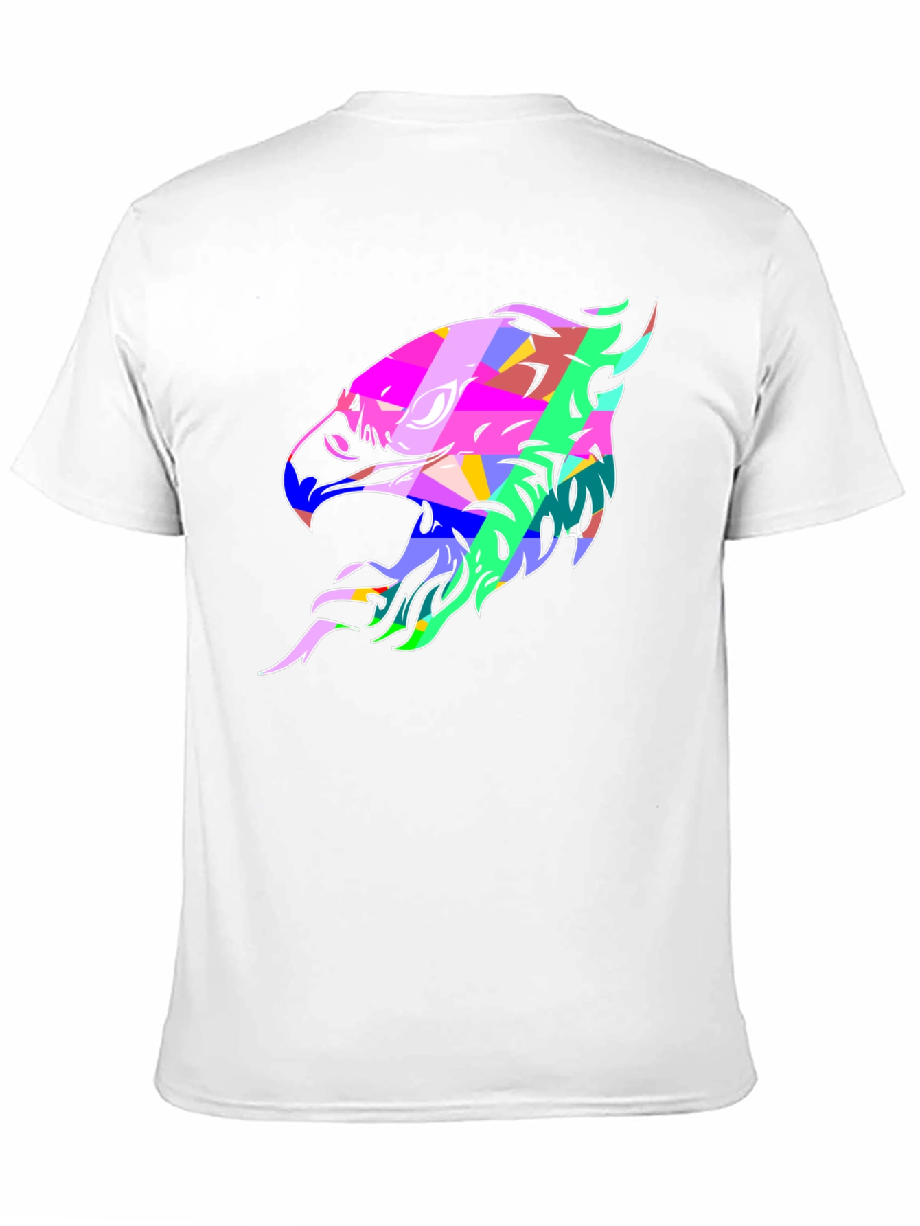 Abstract Eagle Graphic Print Black T-Shirt
