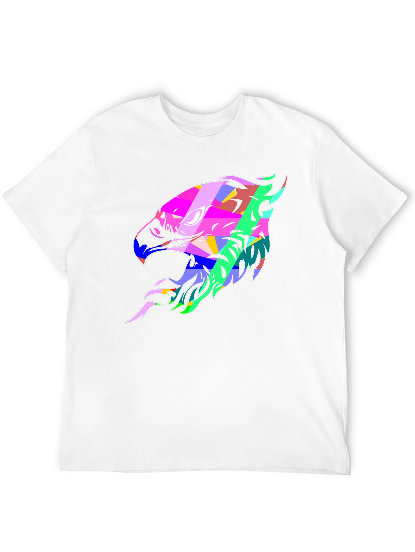 Abstract Eagle Graphic Print Black T-Shirt
