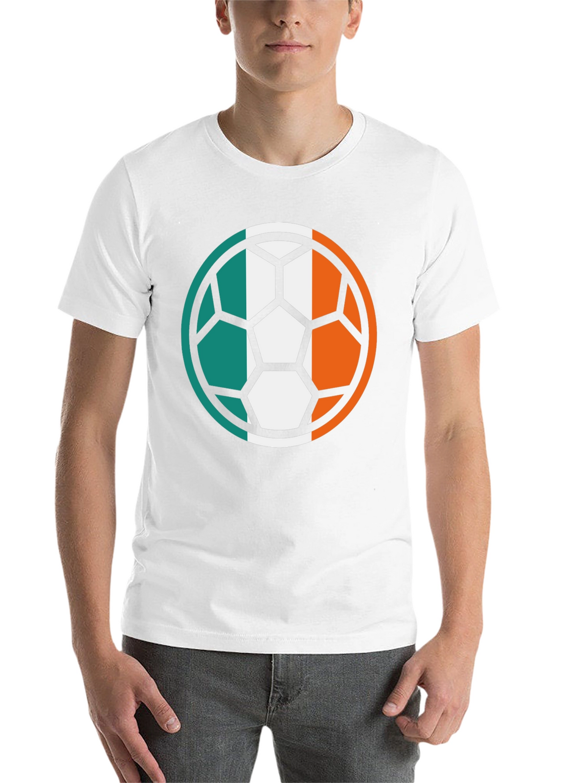 Ireland Flag Soccer Ball Black T-Shirt