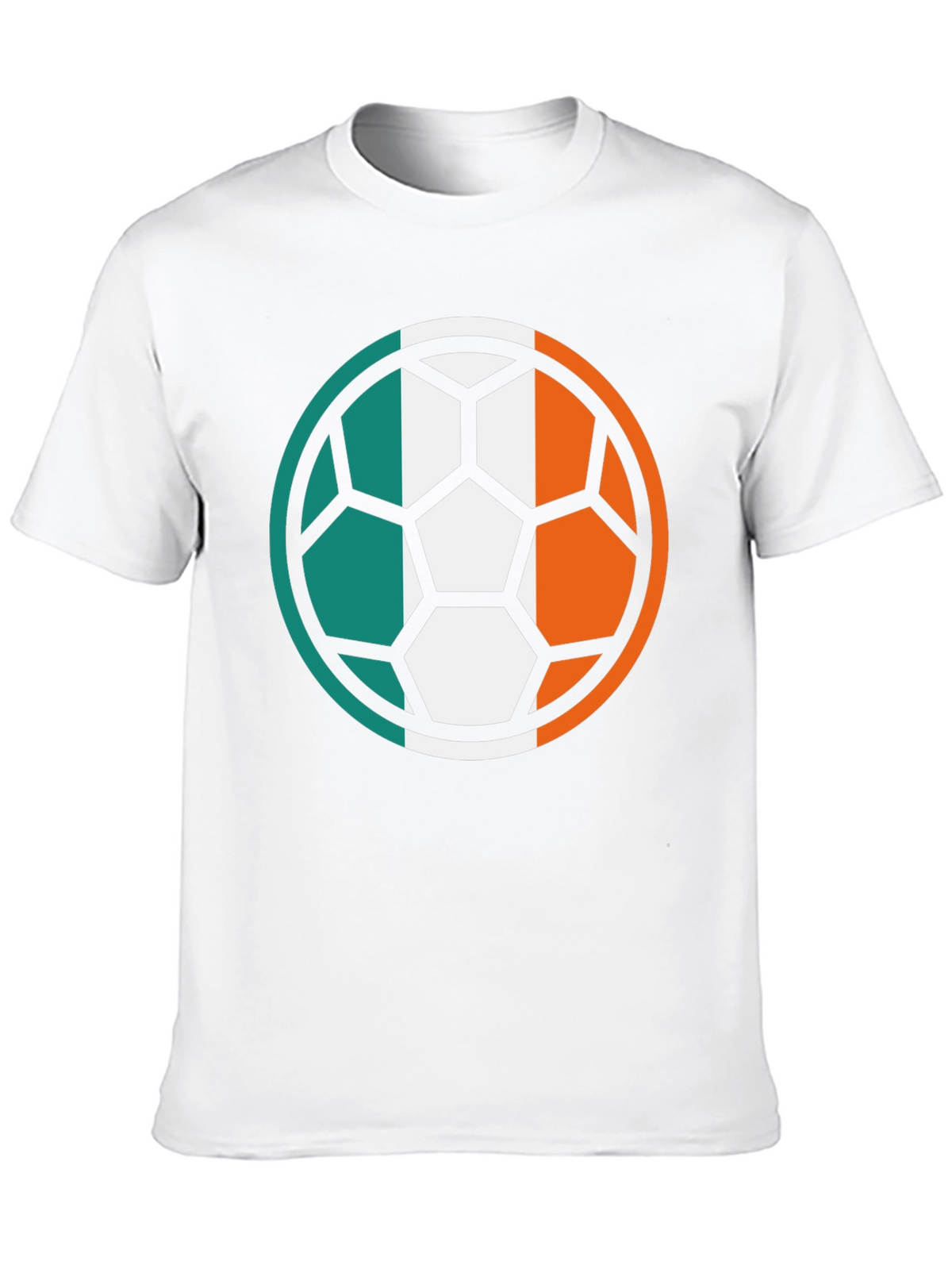 Ireland Flag Soccer Ball Black T-Shirt