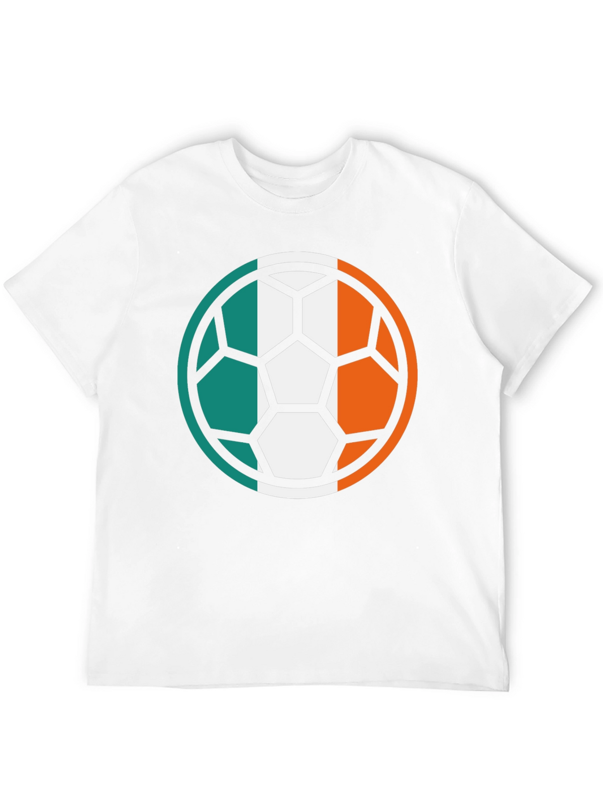 Ireland Flag Soccer Ball Black T-Shirt