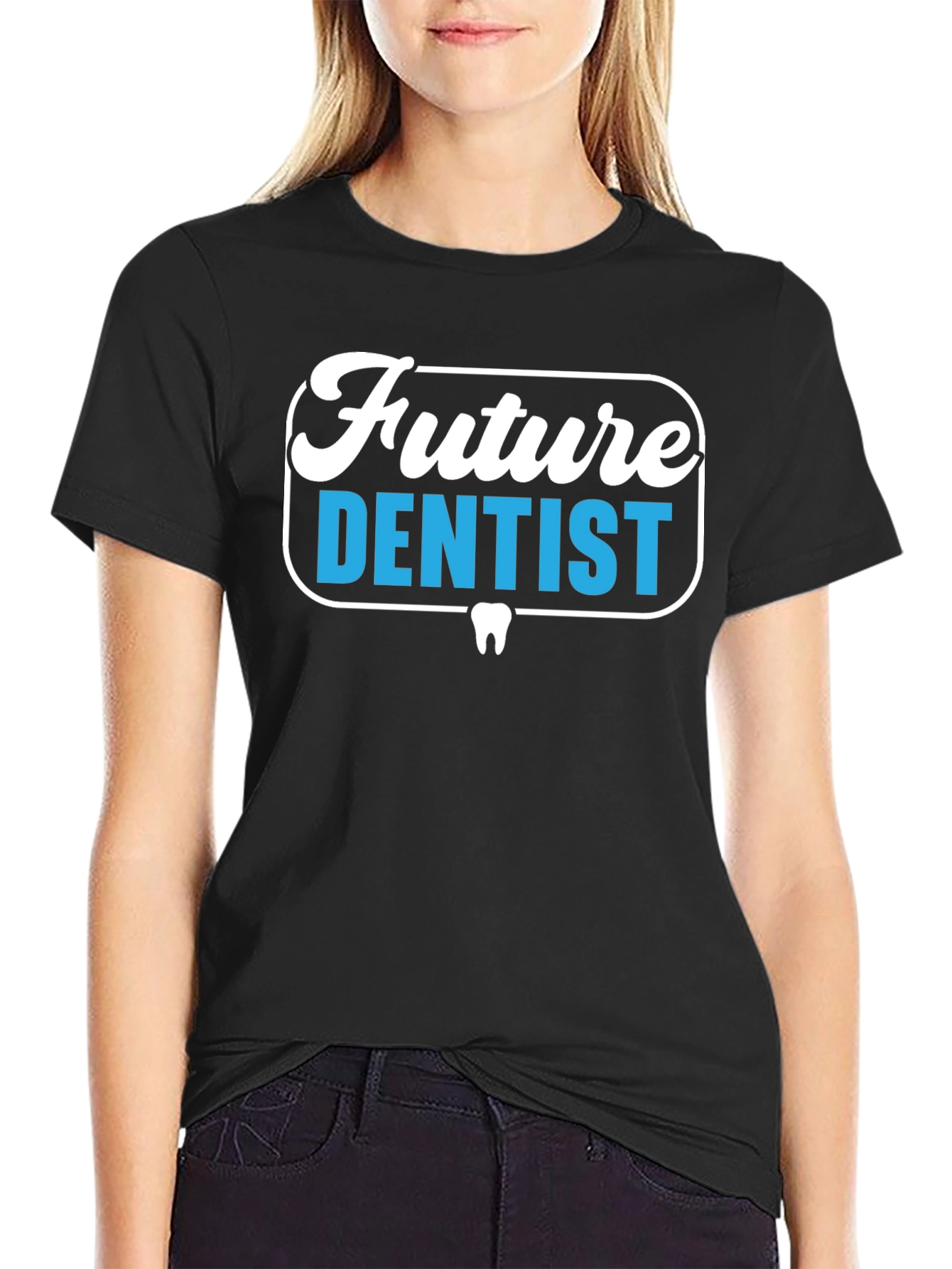 Future Dentist Graphic Tee - Black Cotton T-Shirt