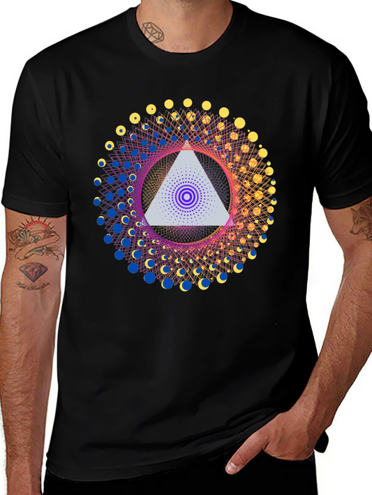 Geometric Design T-Shirt - Abstract Triangle Print