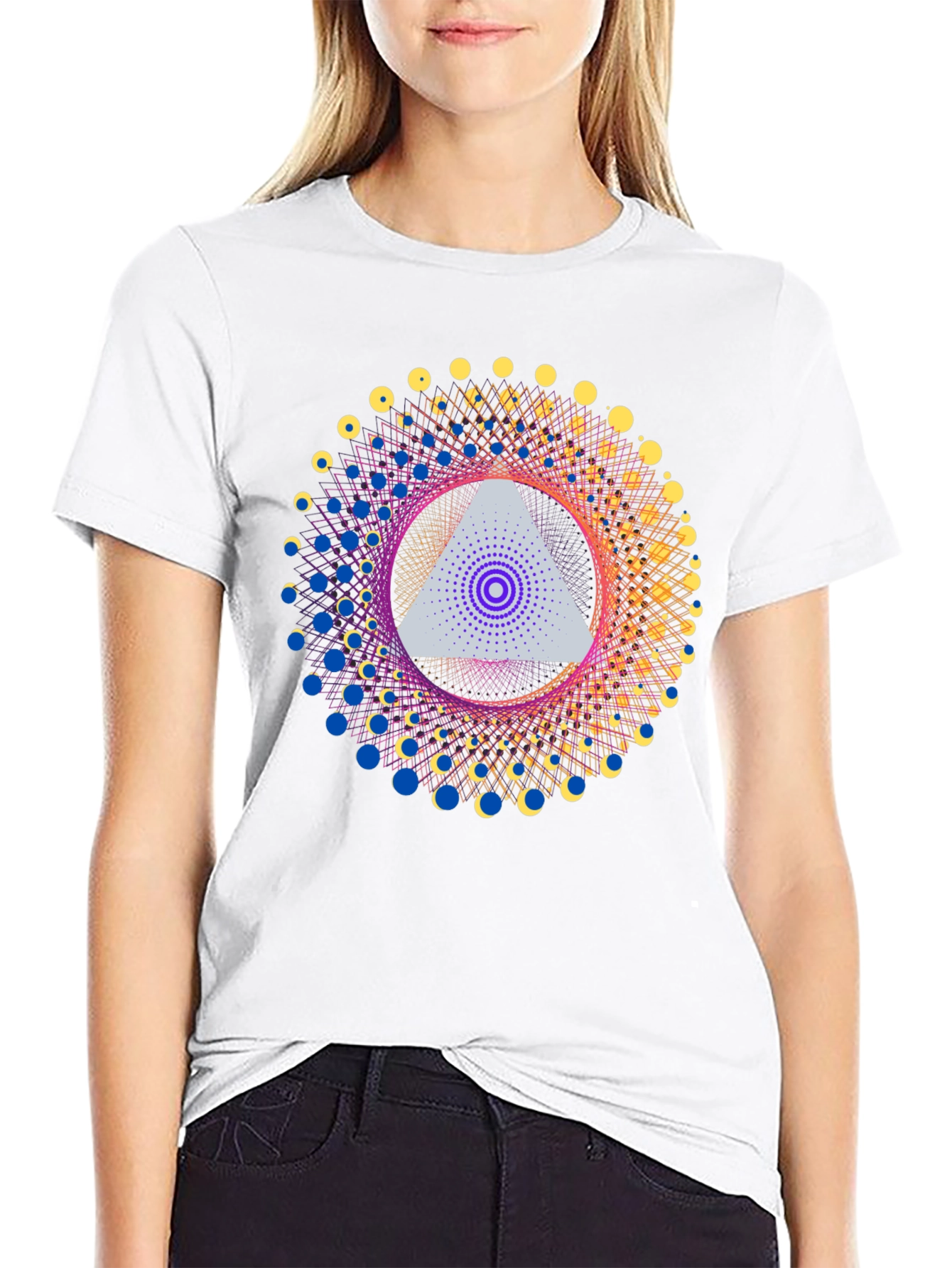 Geometric Design T-Shirt - Abstract Triangle Print