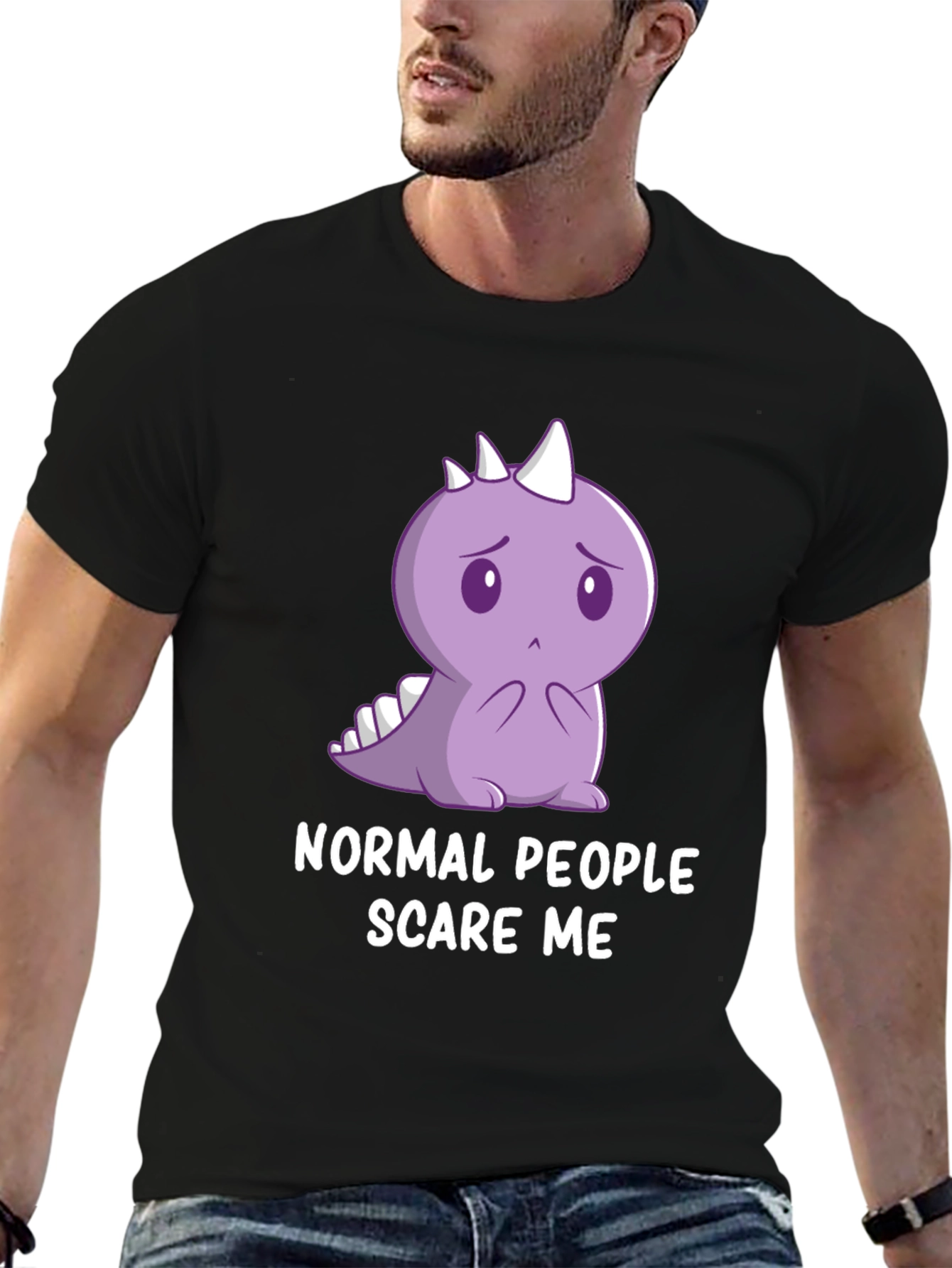 Sad Dino T-Shirt - Normal People Scare Me