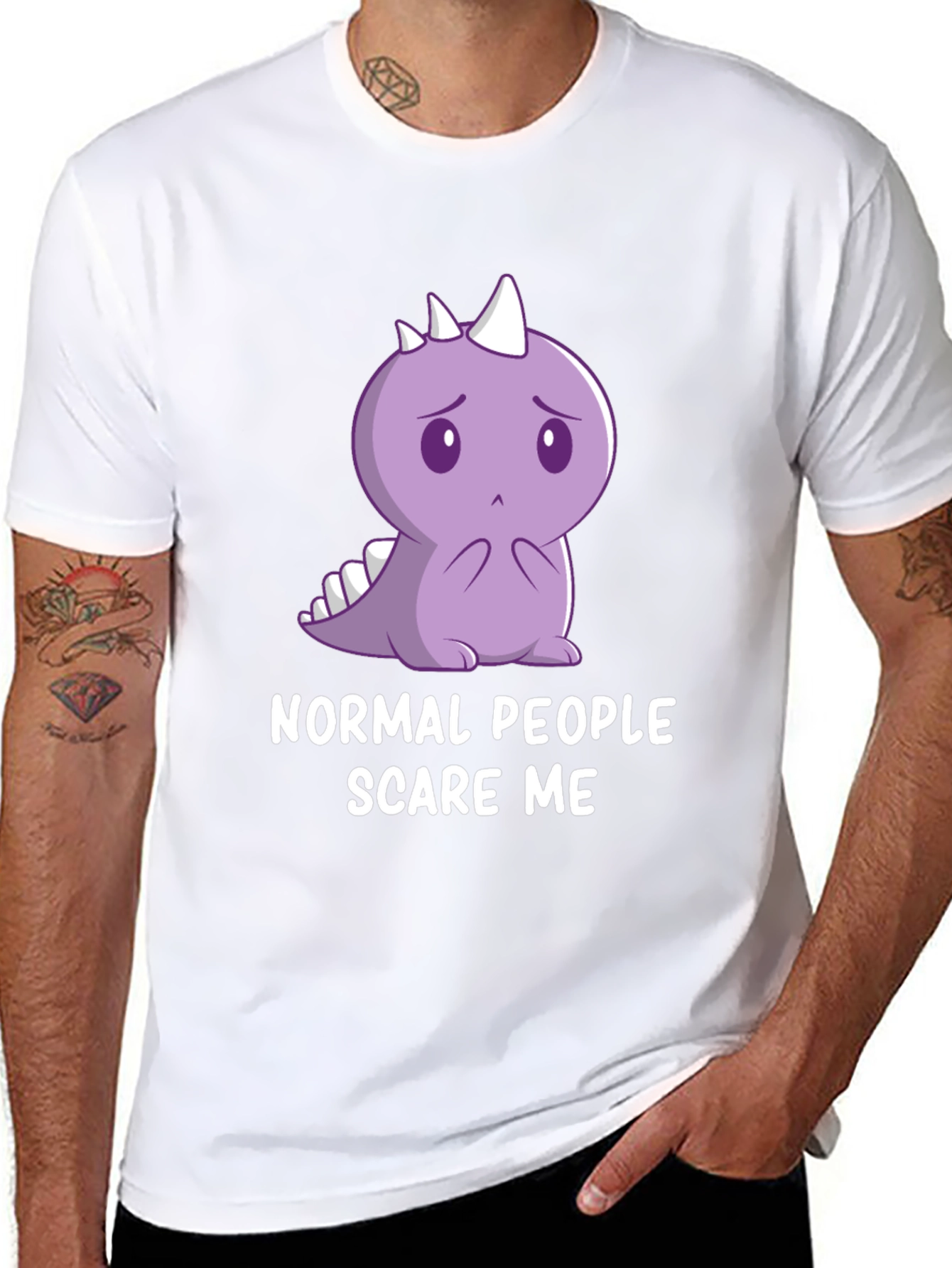 Sad Dino T-Shirt - Normal People Scare Me
