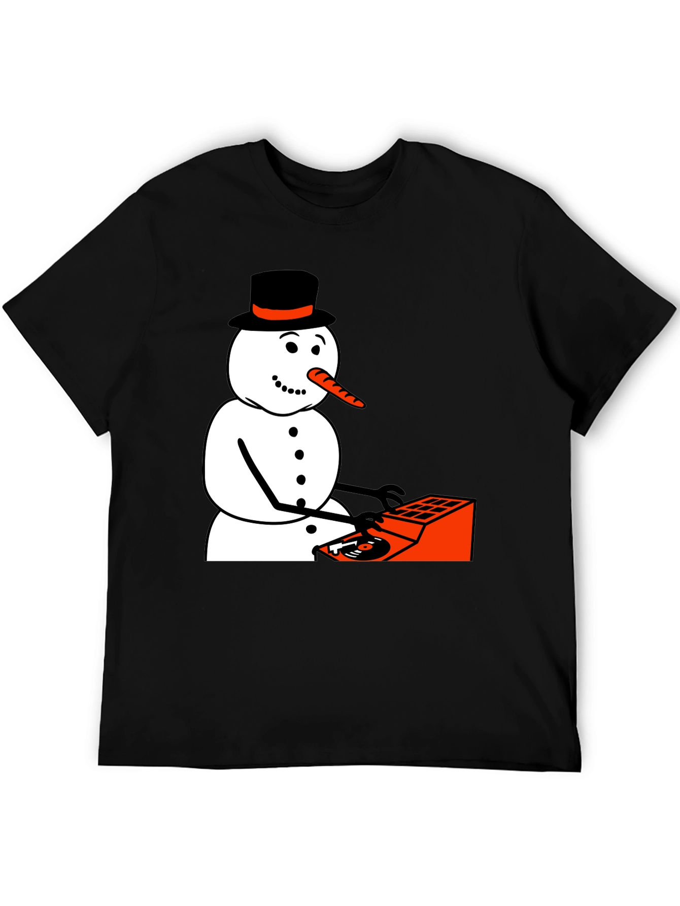 DJ Snowman Graphic Tee - Holiday Humor