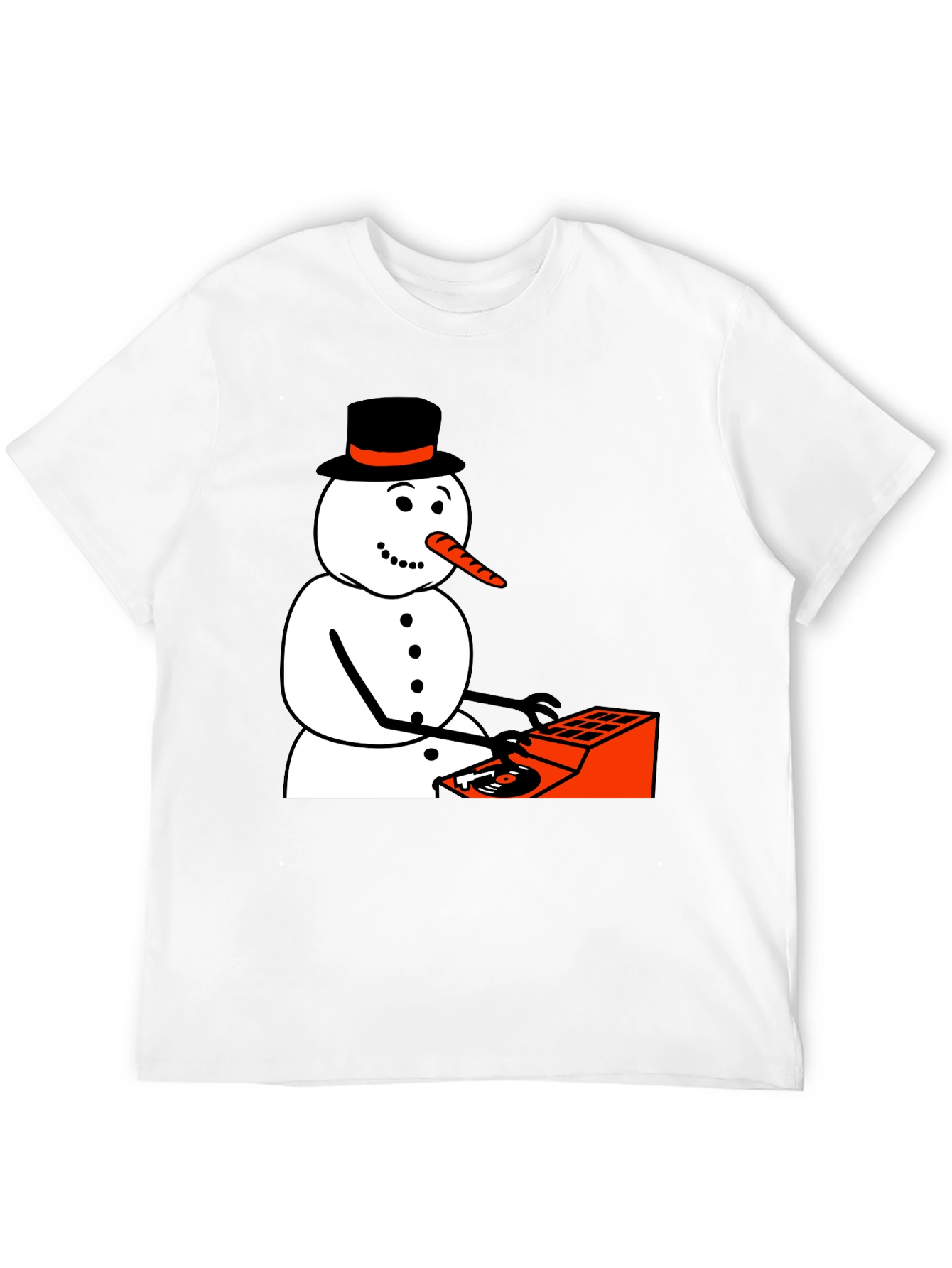 DJ Snowman Graphic Tee - Holiday Humor
