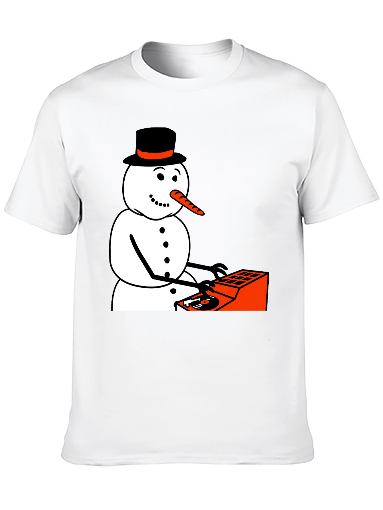 DJ Snowman Graphic Tee - Holiday Humor