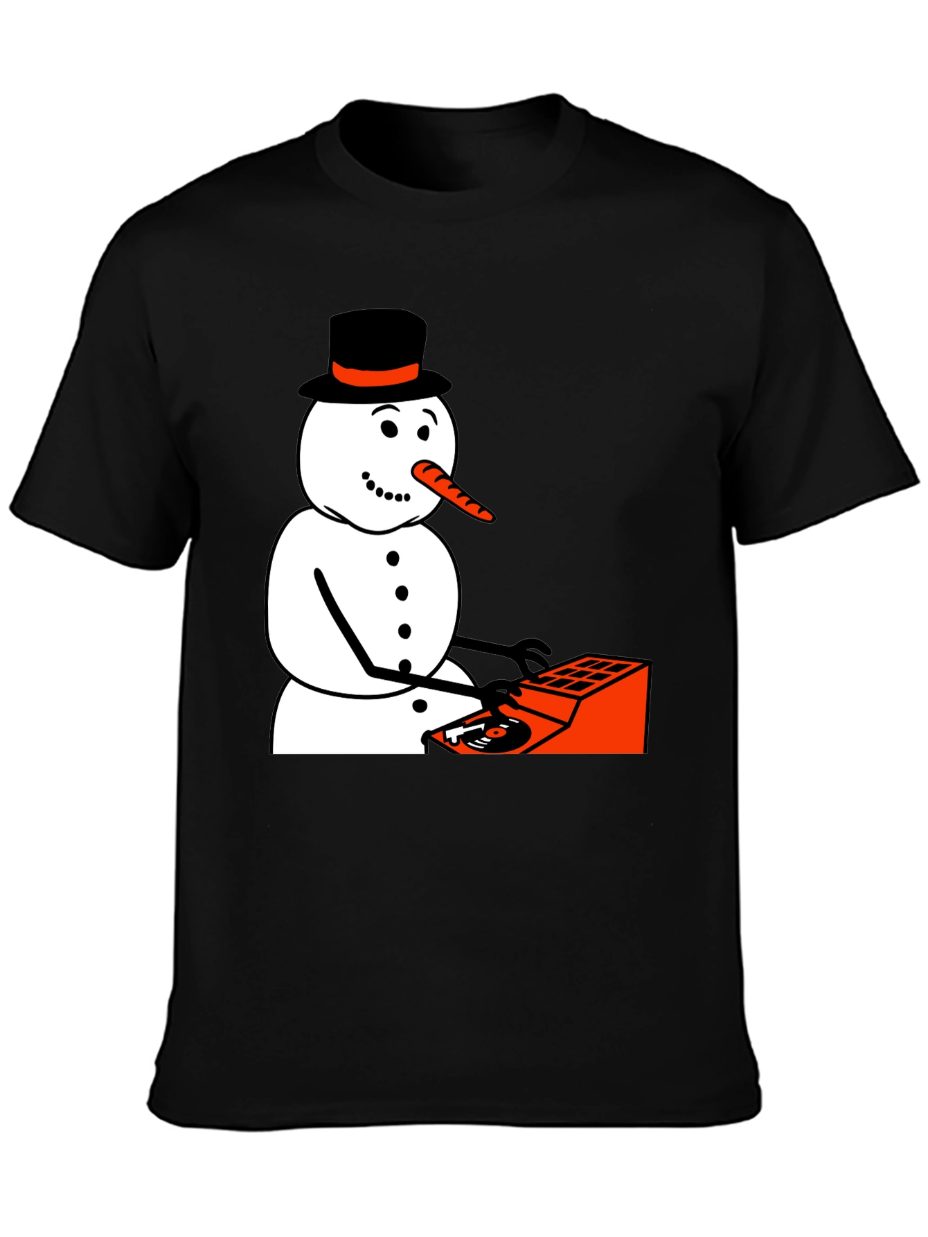 DJ Snowman Graphic Tee - Holiday Humor