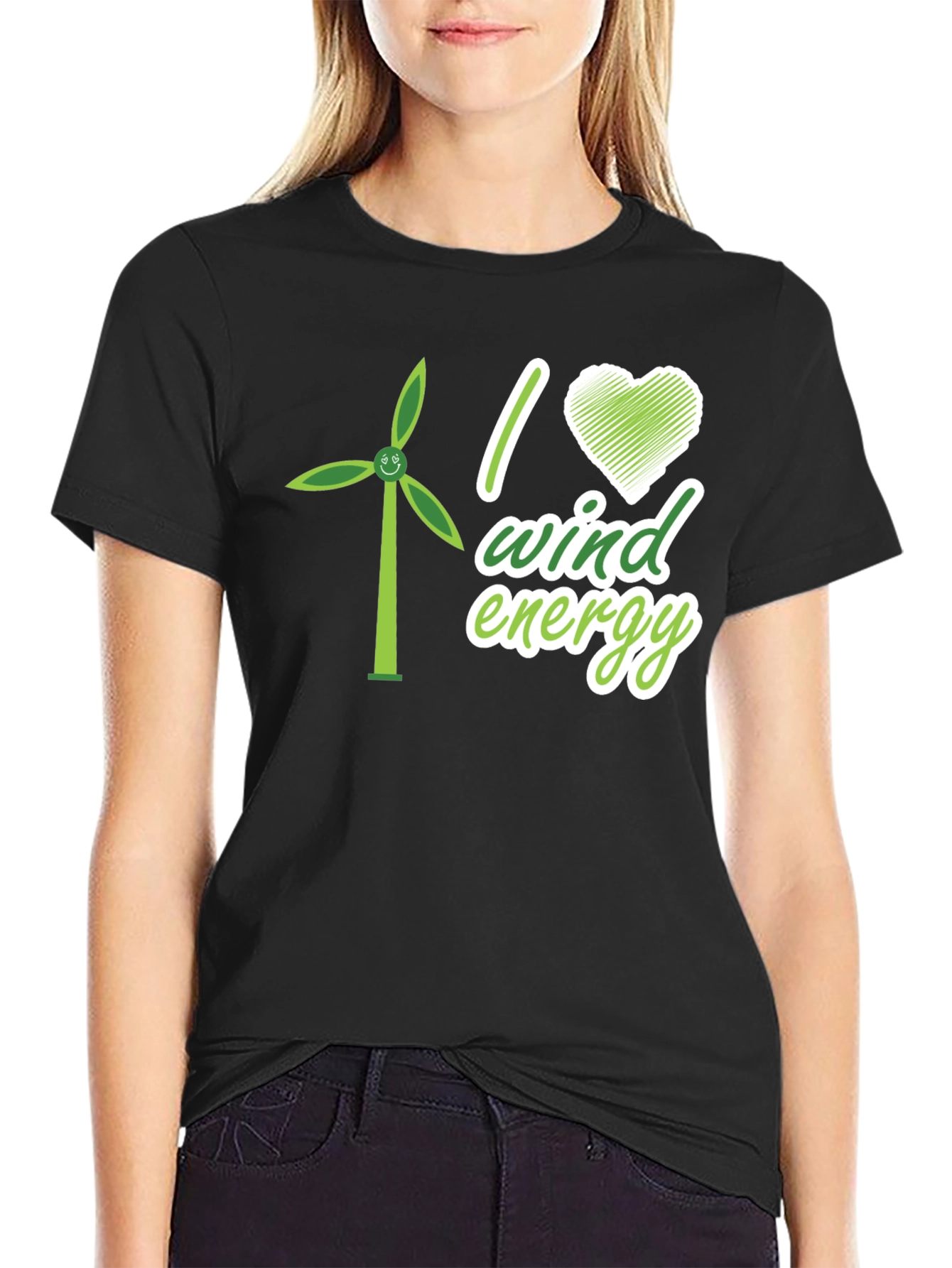I Love Wind Energy T-Shirt - Eco-Friendly Apparel
