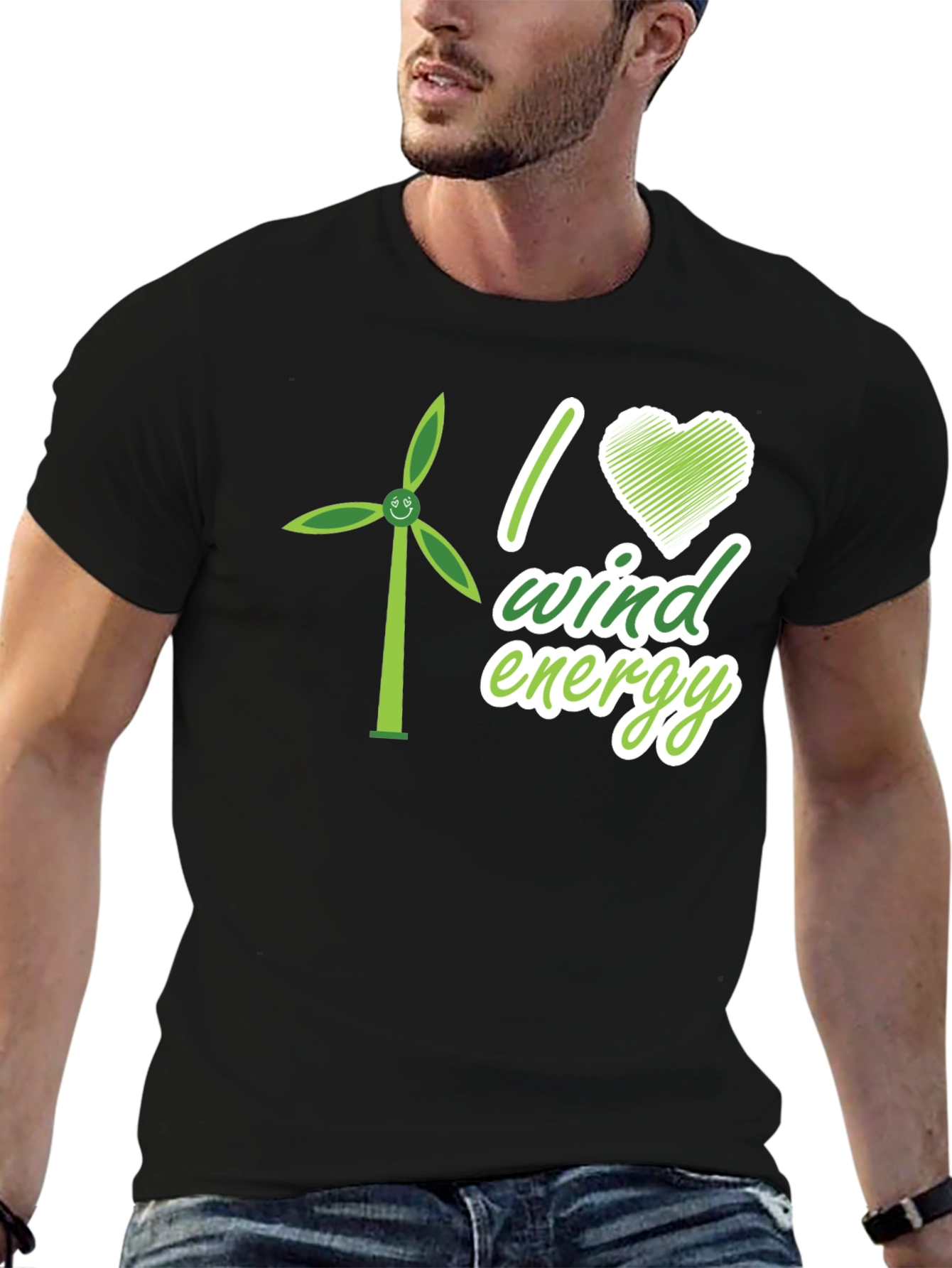 I Love Wind Energy T-Shirt - Eco-Friendly Apparel