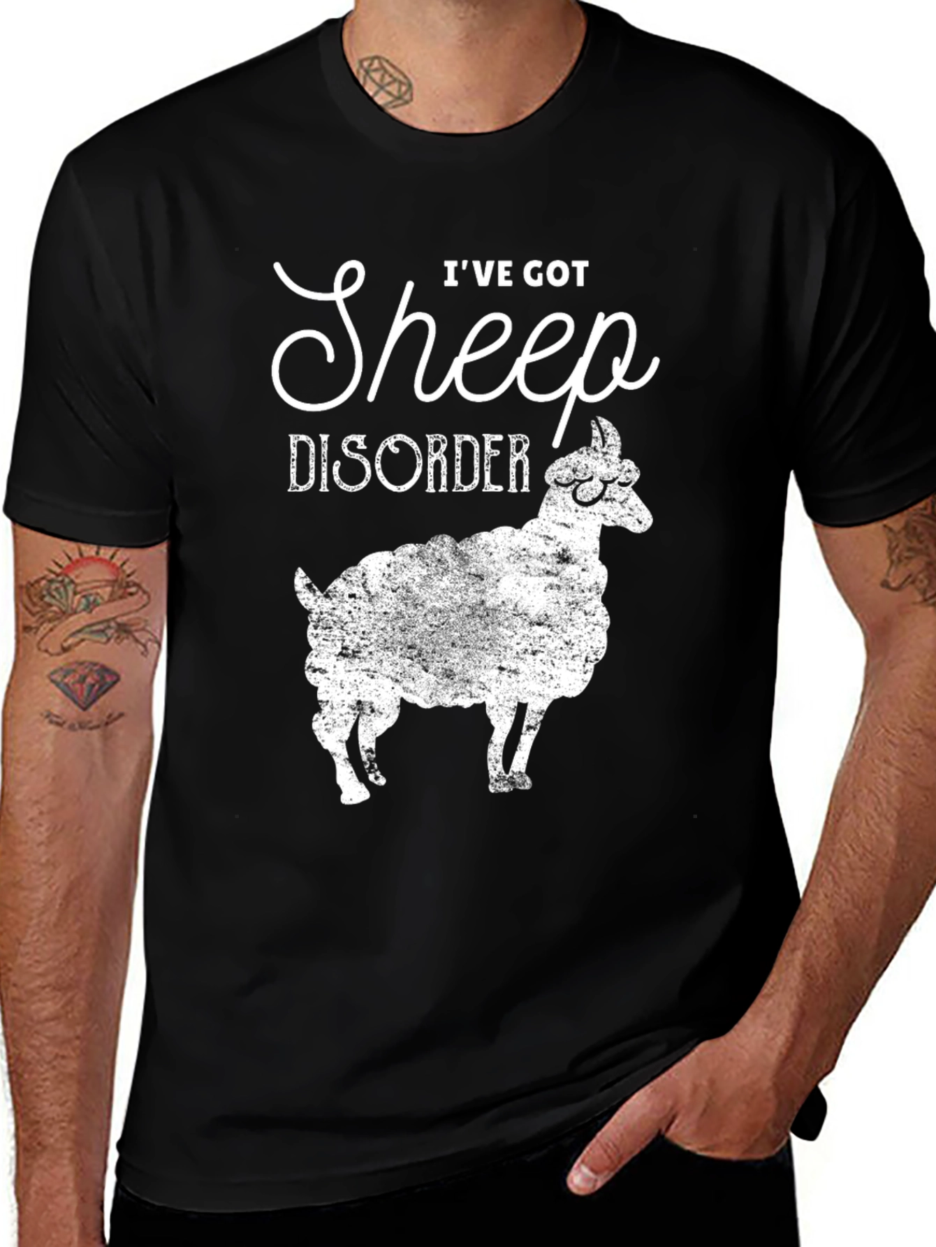 Sheep Disorder Graphic Tee - Black Cotton T-Shirt