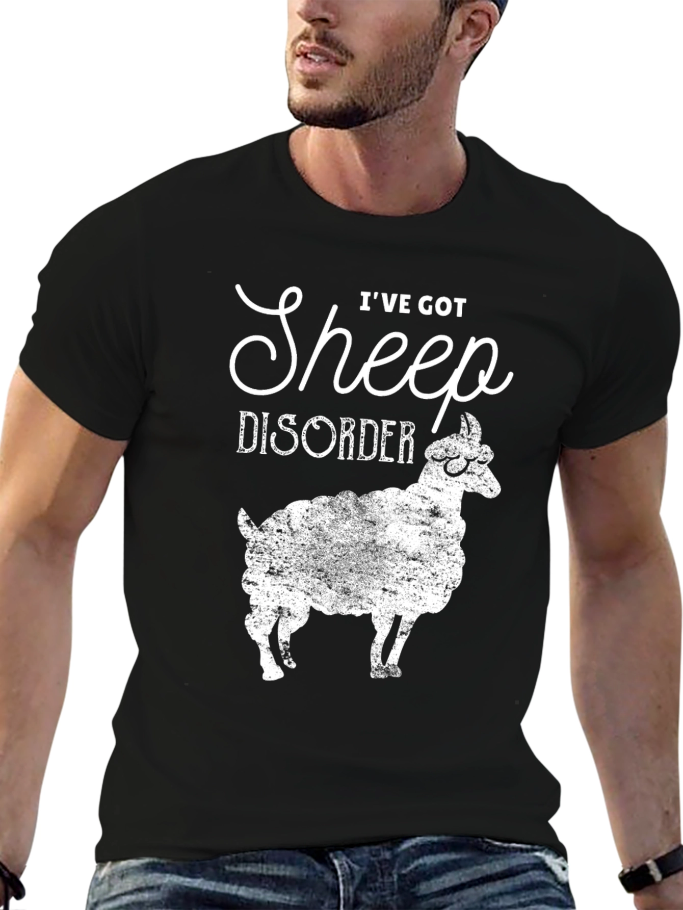 Sheep Disorder Graphic Tee - Black Cotton T-Shirt