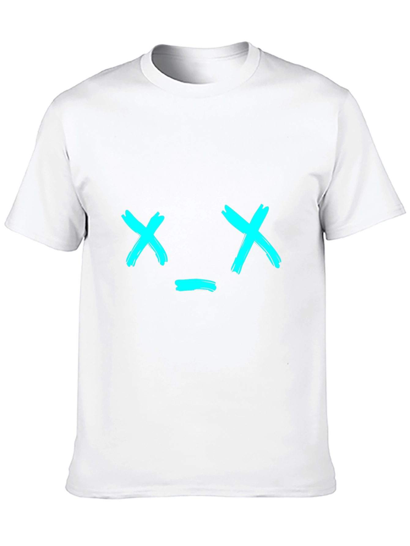 Black T-Shirt with Brushstroke X_X Face