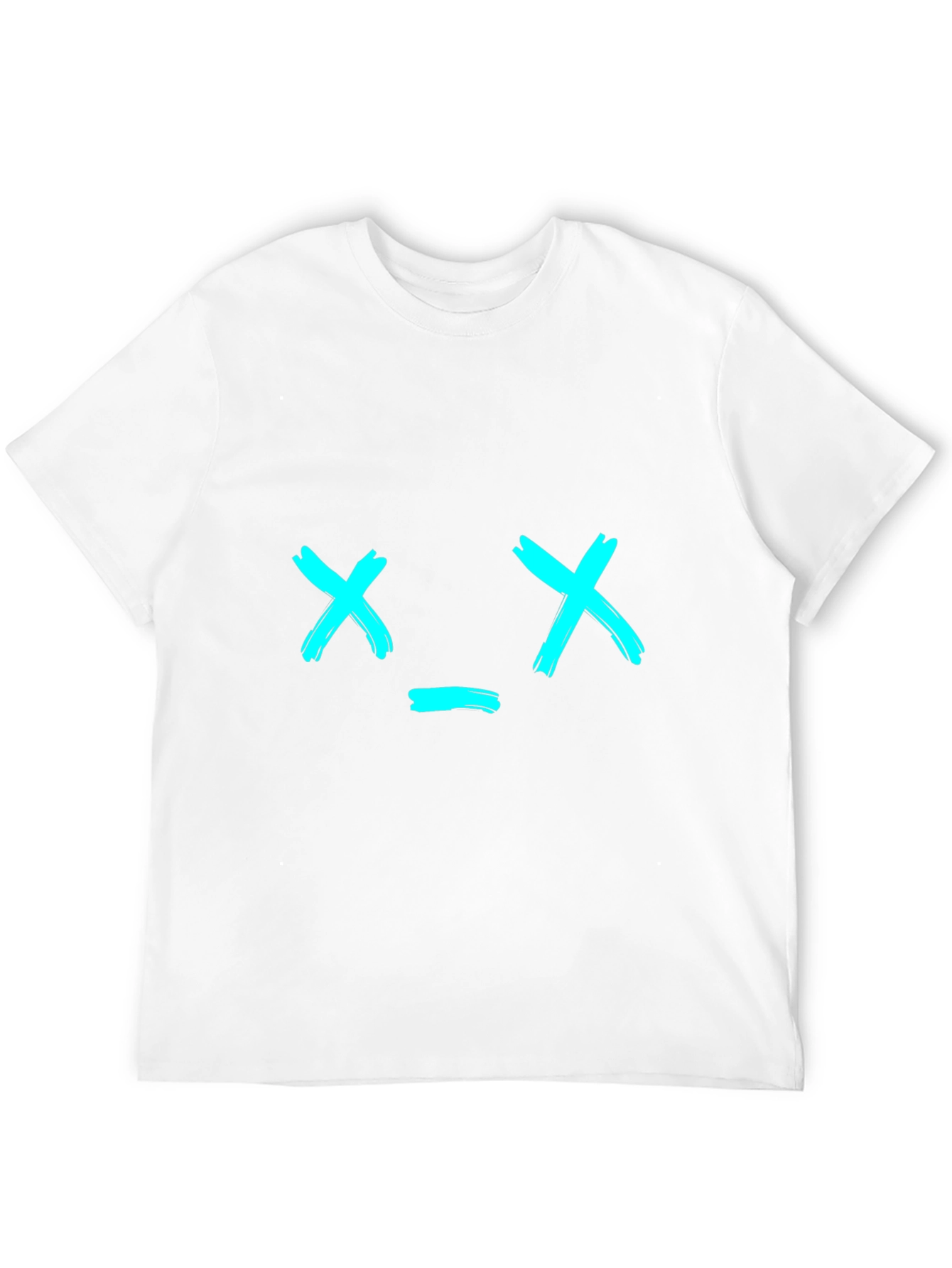 Black T-Shirt with Brushstroke X_X Face