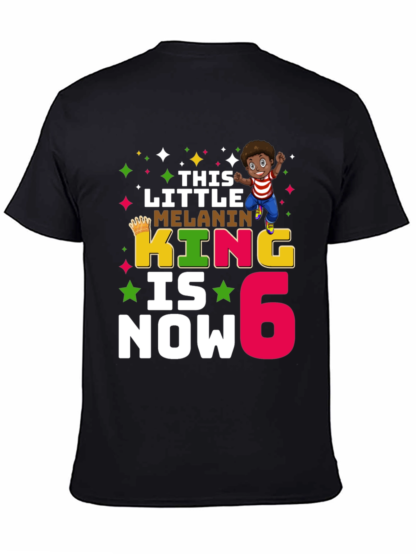 This Little Melanin King is Now 6 Birthday T-Shirt