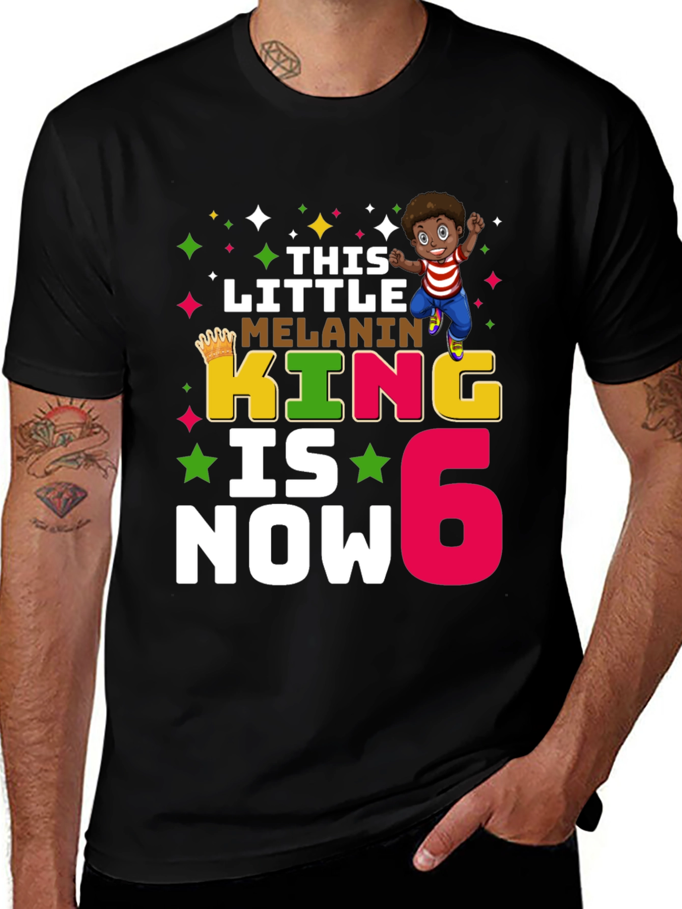 This Little Melanin King is Now 6 Birthday T-Shirt