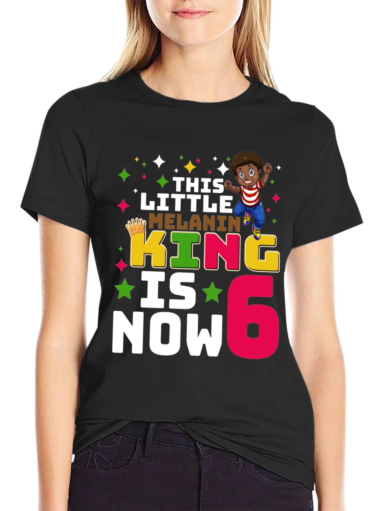 This Little Melanin King is Now 6 Birthday T-Shirt
