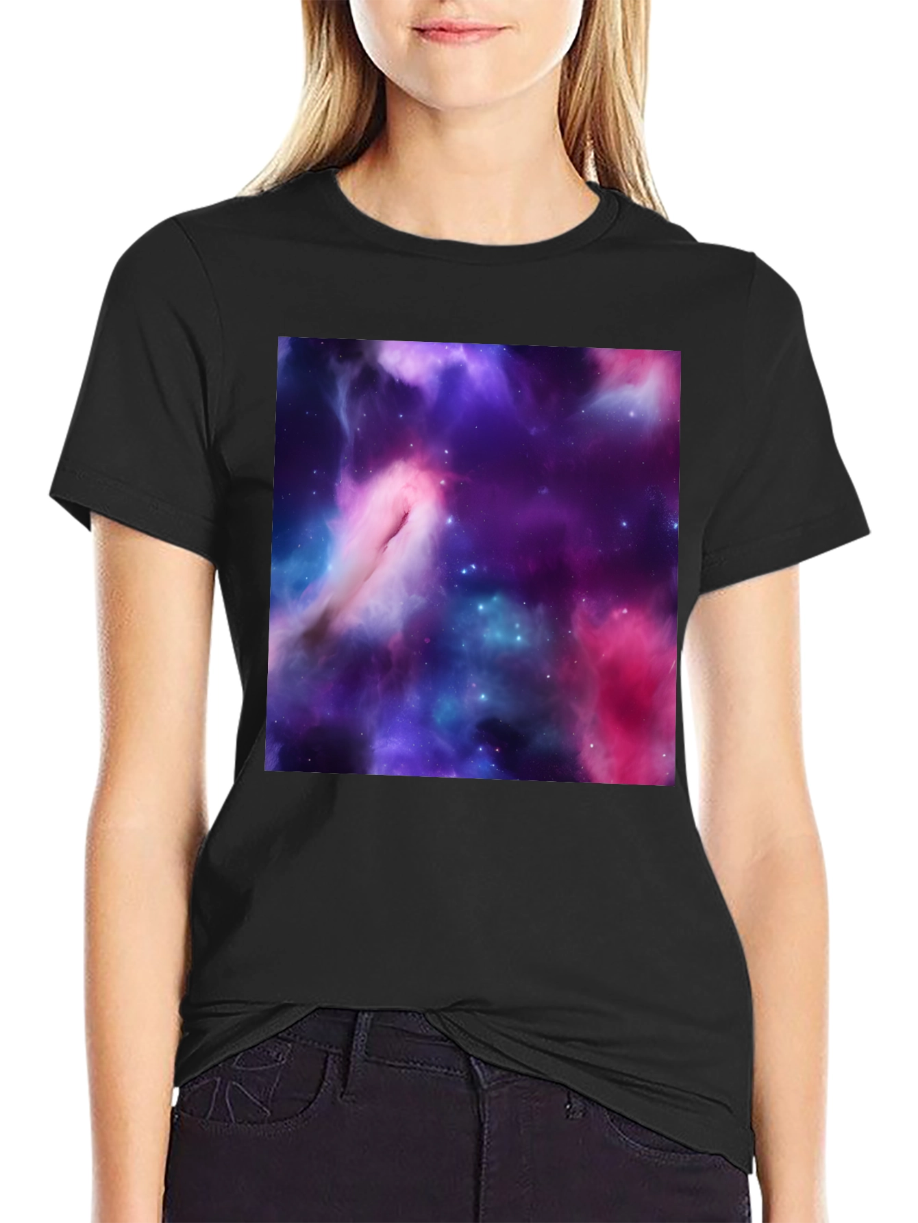 Cosmic Nebula Black T-Shirt