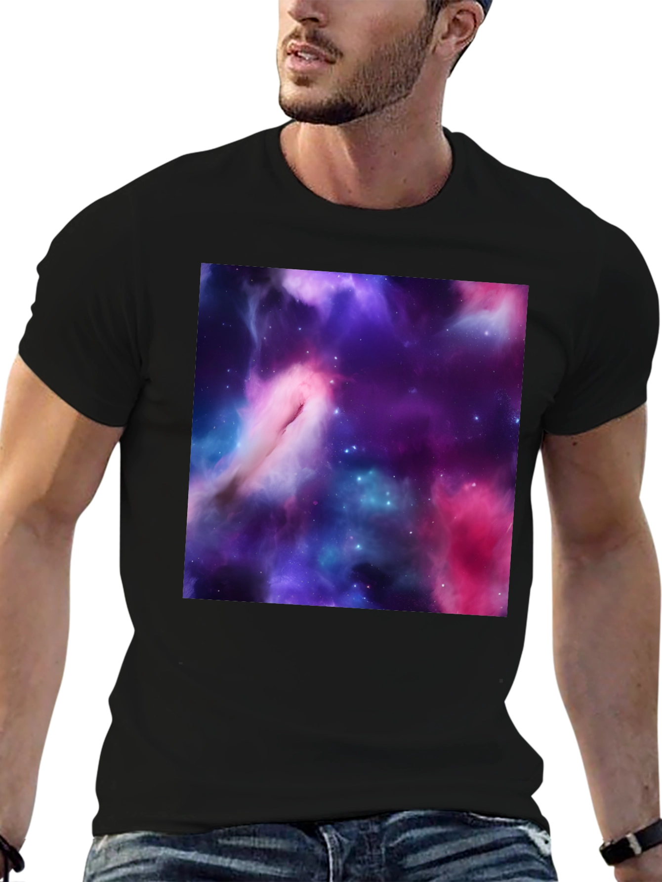 Cosmic Nebula Black T-Shirt