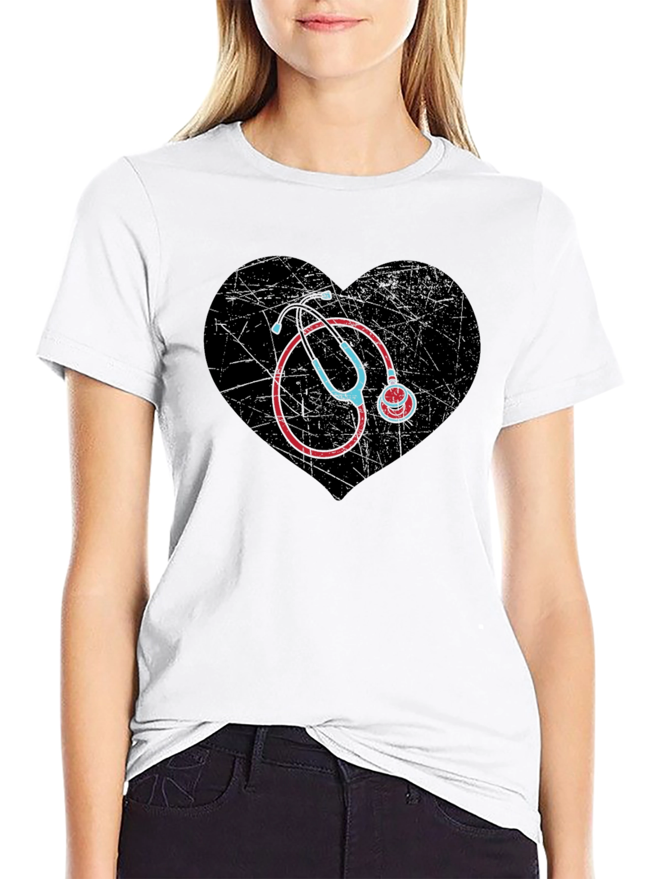 Heart Stethoscope T-Shirt - Medical Love Tee