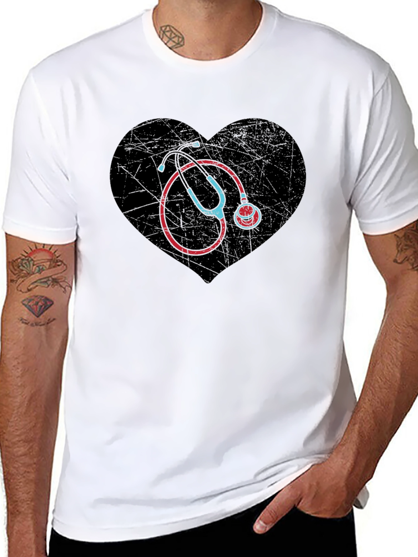 Heart Stethoscope T-Shirt - Medical Love Tee