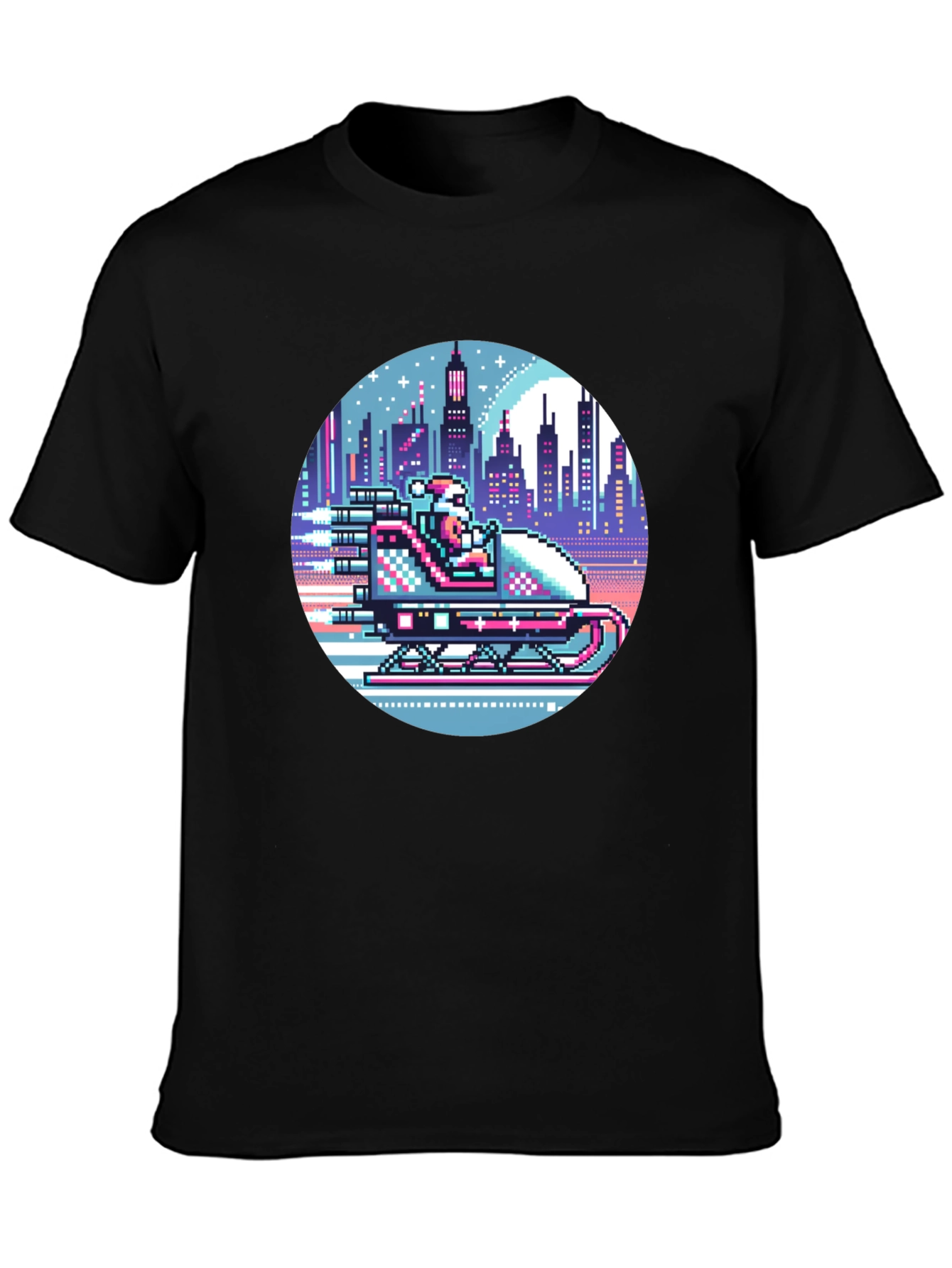 Retro Pixel Santa T-Shirt