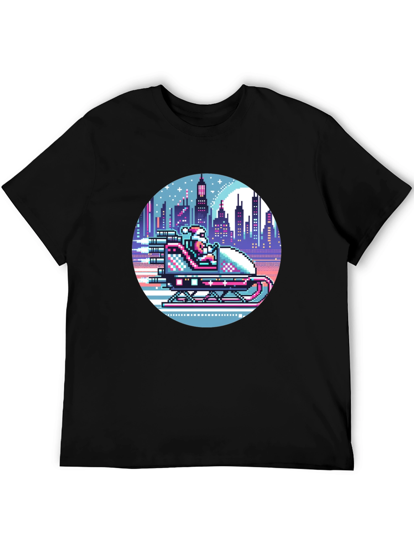 Retro Pixel Santa T-Shirt