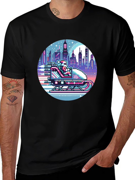 Retro Pixel Santa T-Shirt