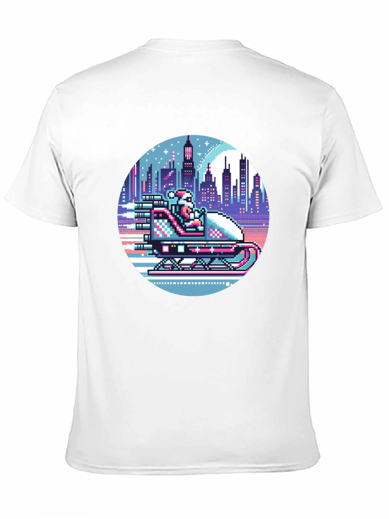 Retro Pixel Santa T-Shirt