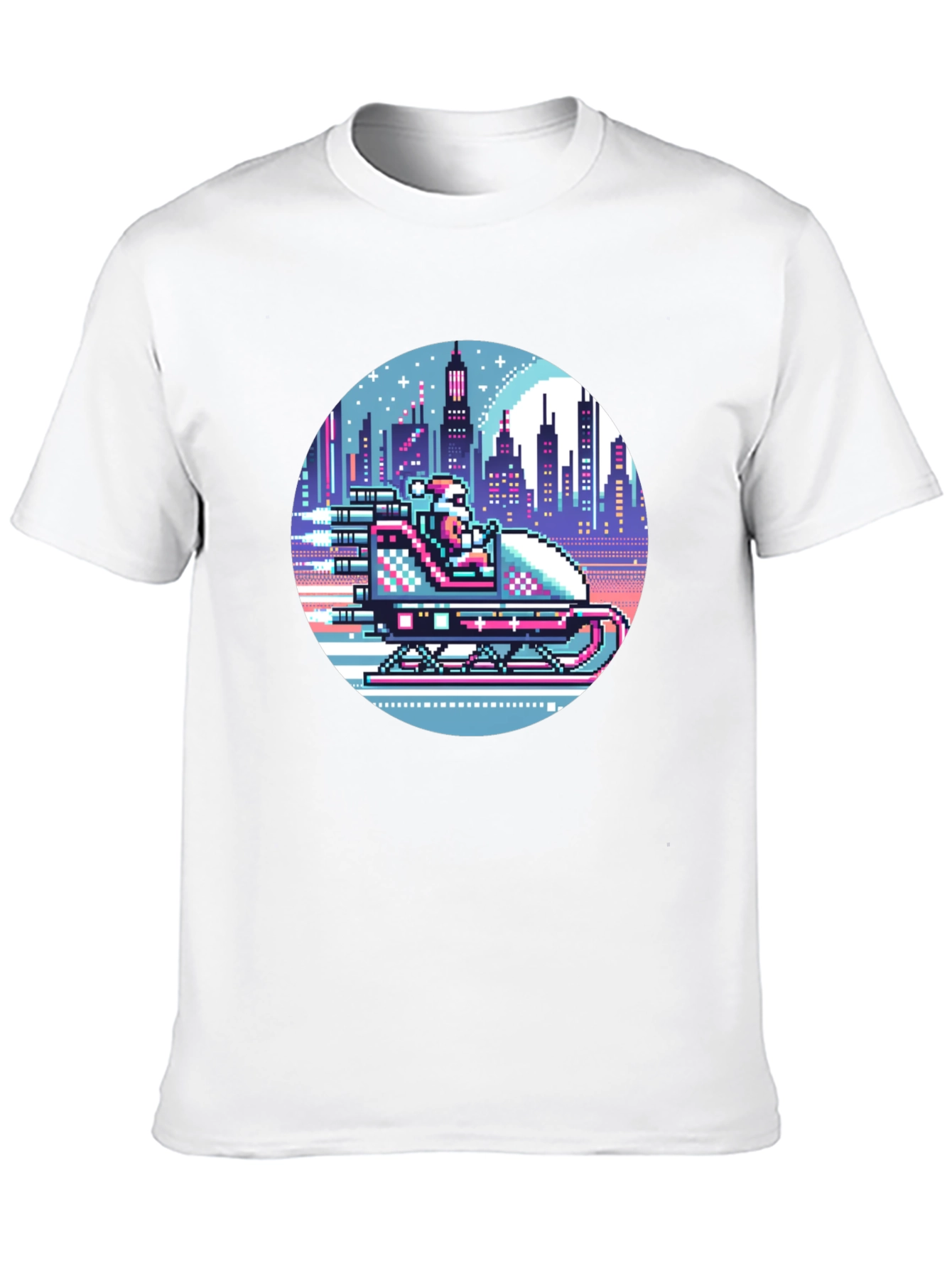 Retro Pixel Santa T-Shirt