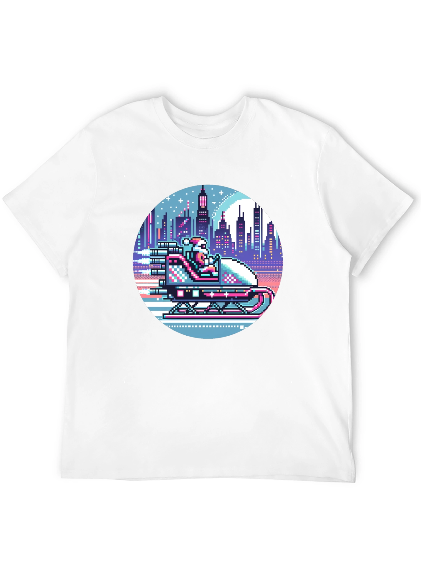 Retro Pixel Santa T-Shirt