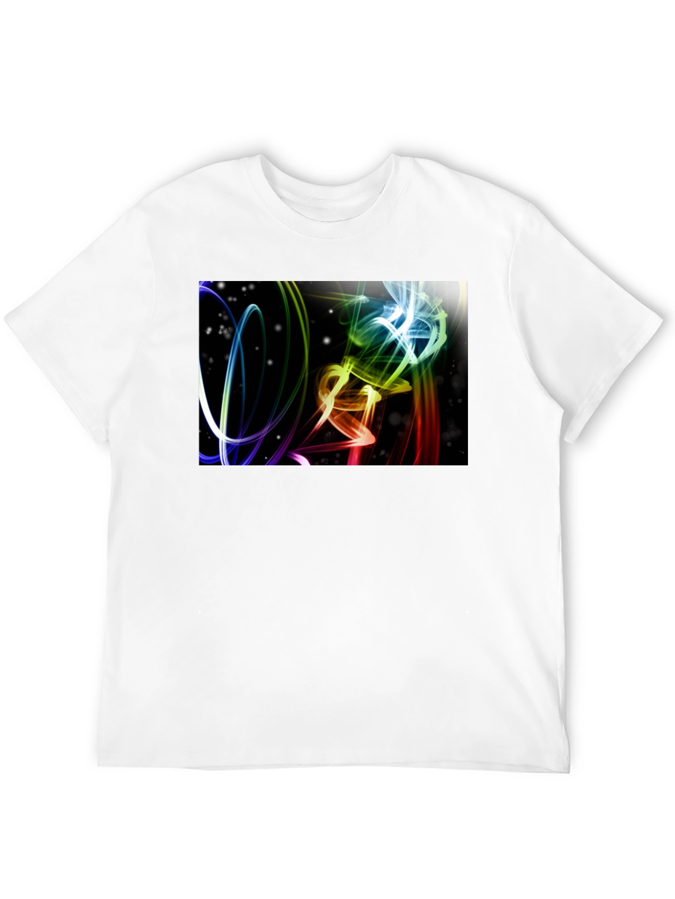 Abstract Light Swirls Black T-Shirt