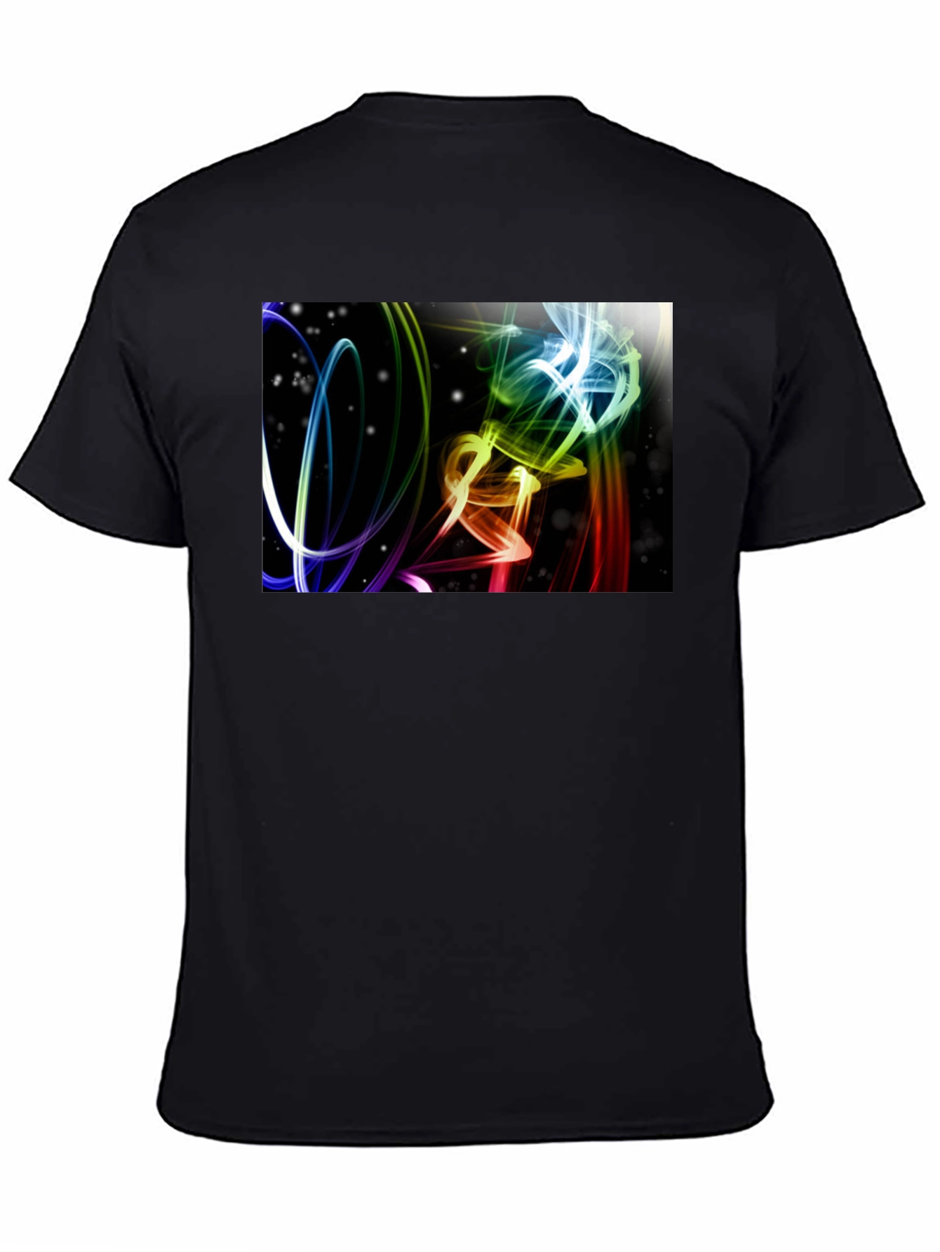 Abstract Light Swirls Black T-Shirt