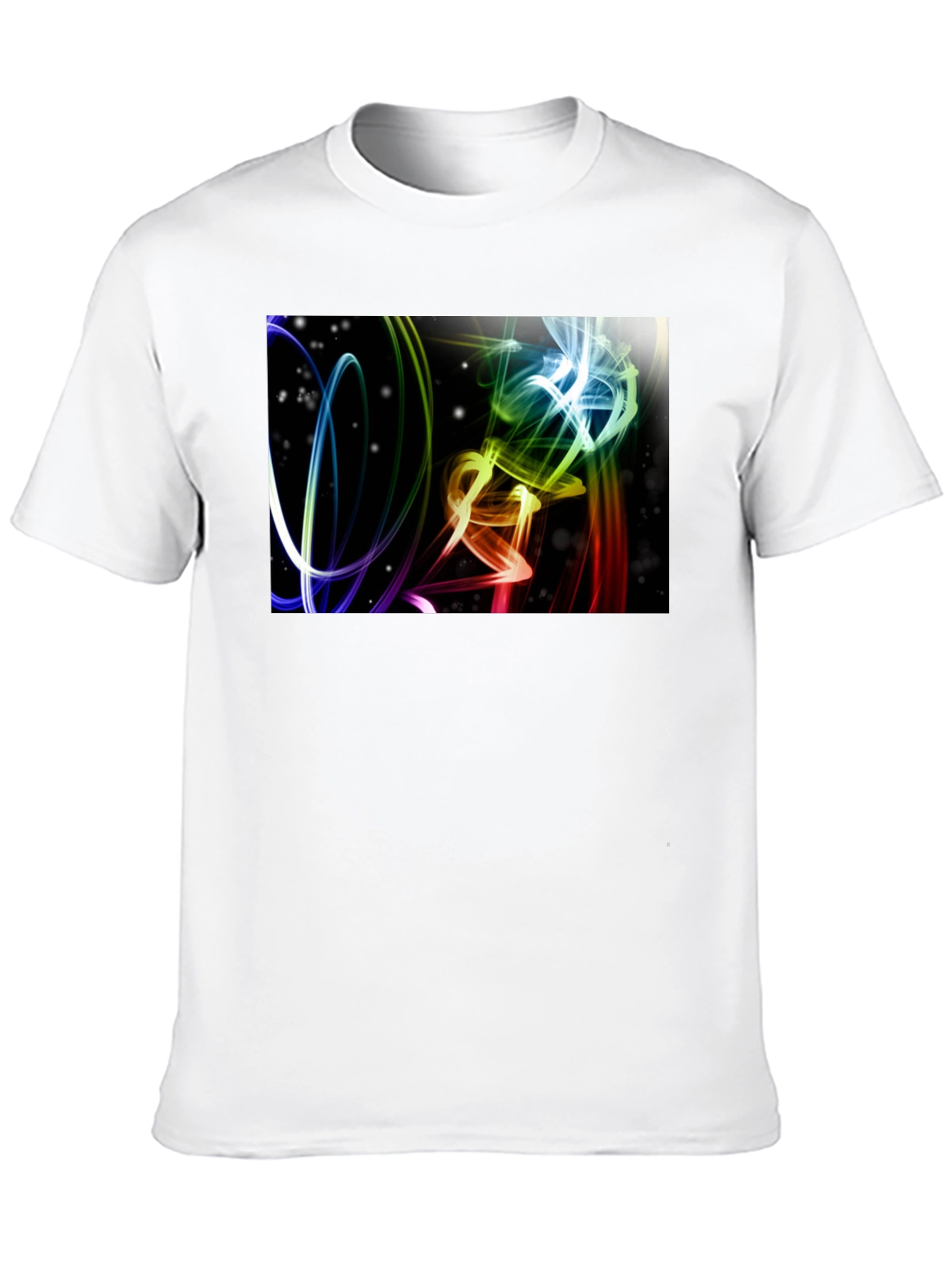 Abstract Light Swirls Black T-Shirt