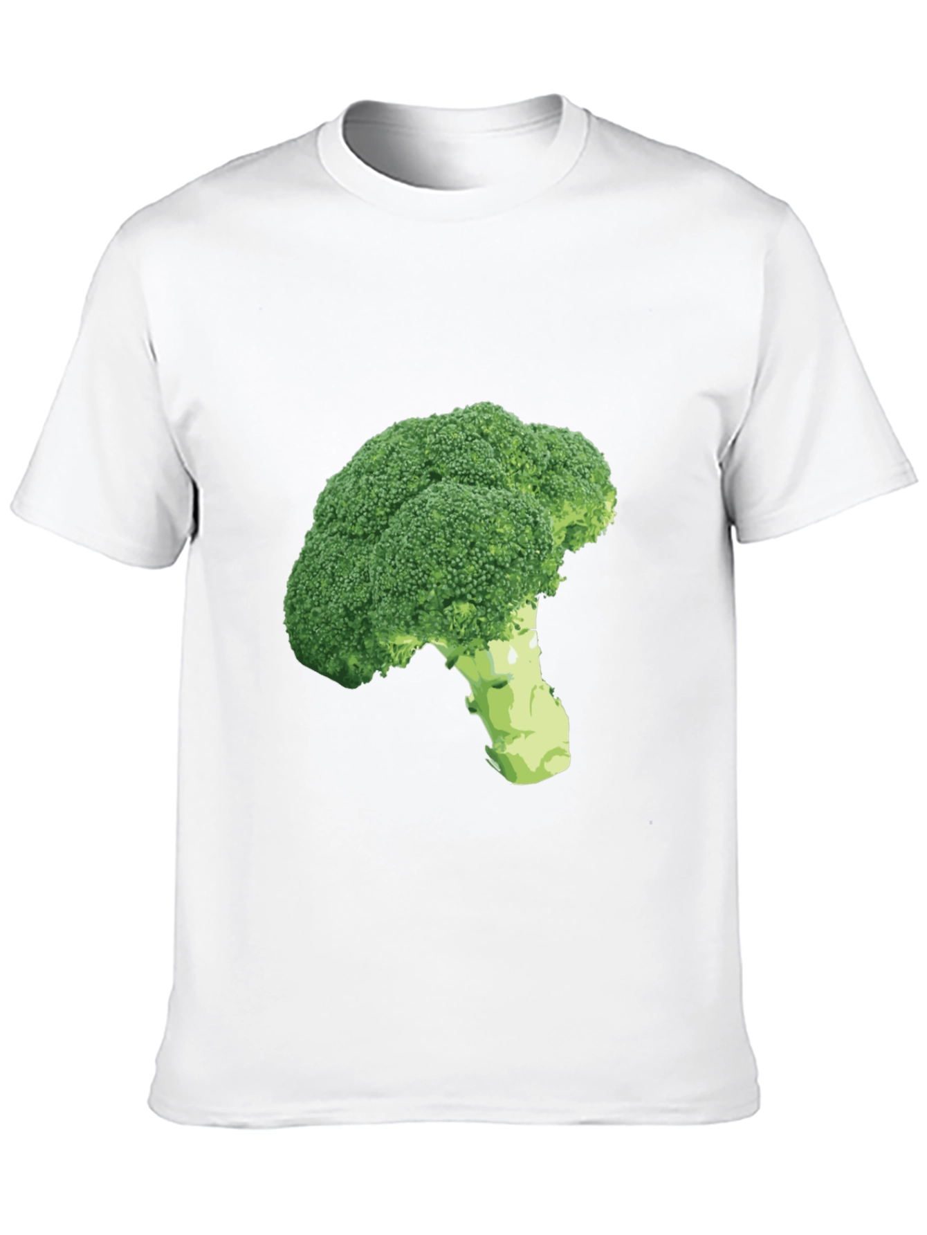 Broccoli Print Black T-Shirt - Unique Vegetarian Style