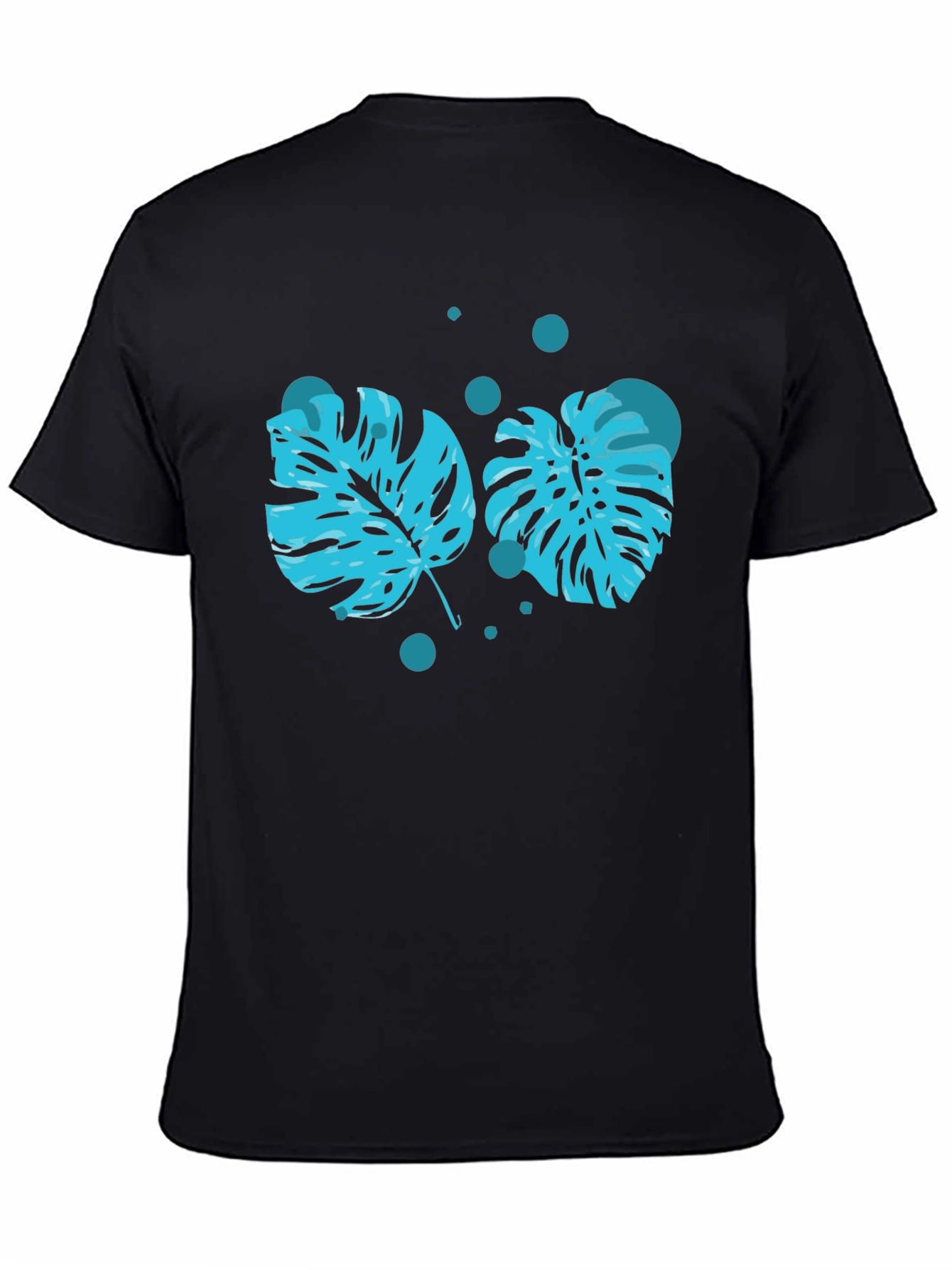 Tropical Leaf Graphic Tee - Black T-Shirt