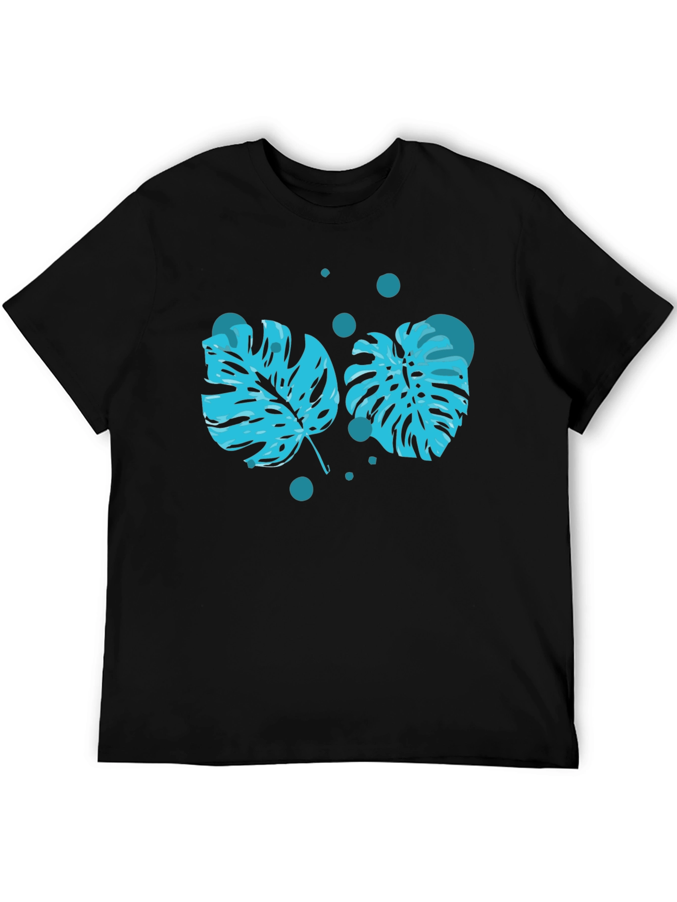 Tropical Leaf Graphic Tee - Black T-Shirt