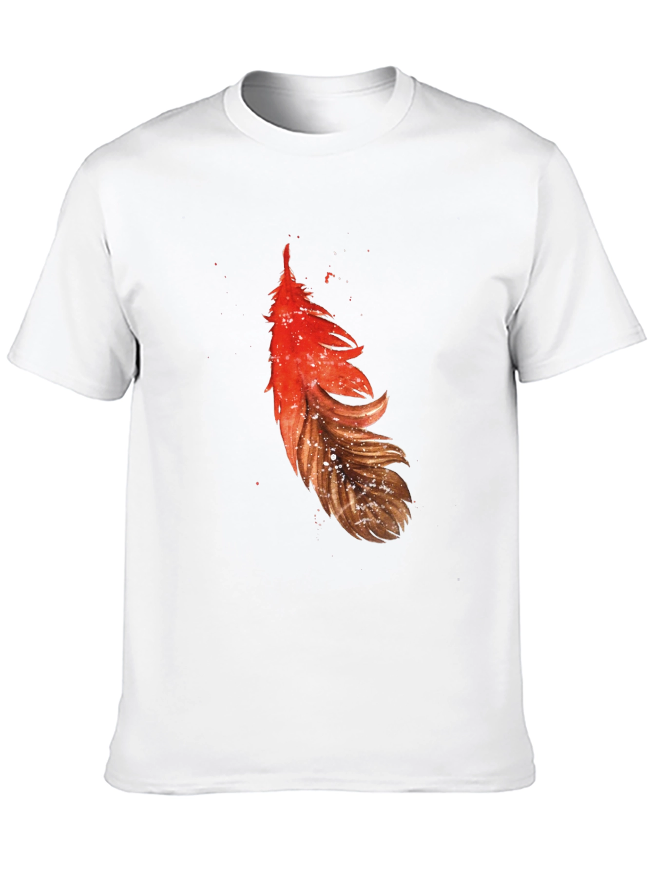Feather Graphic Tee - Casual Black T-Shirt