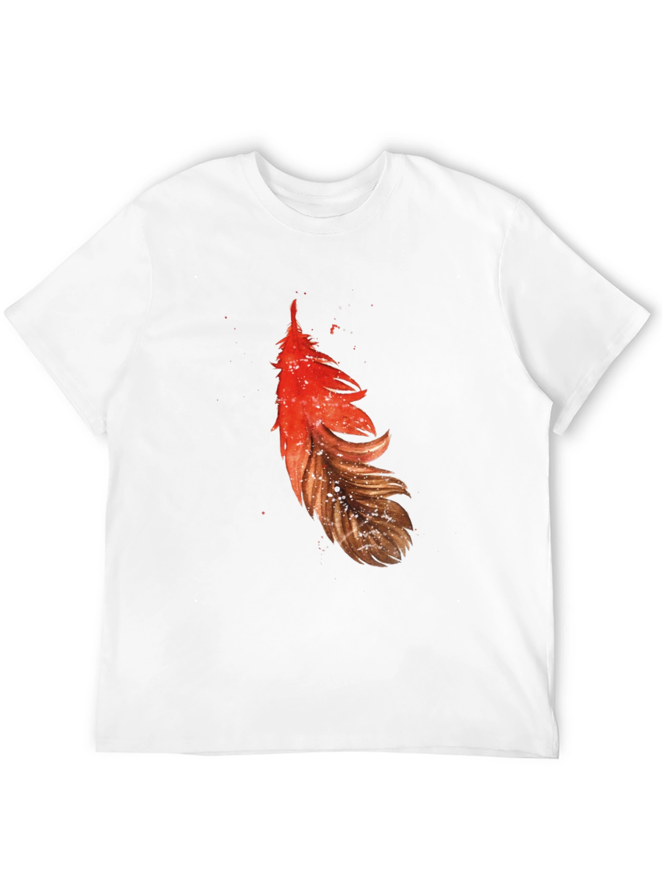 Feather Graphic Tee - Casual Black T-Shirt