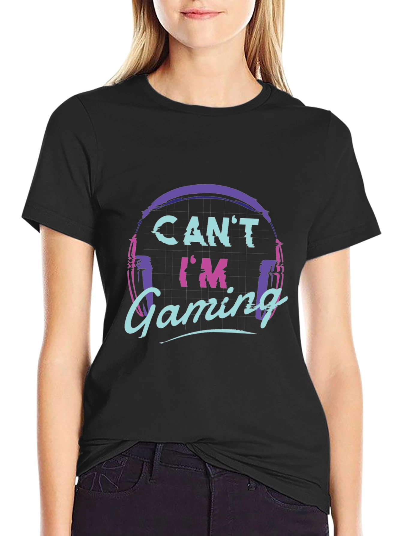 Cant Im Gaming Black T-Shirt