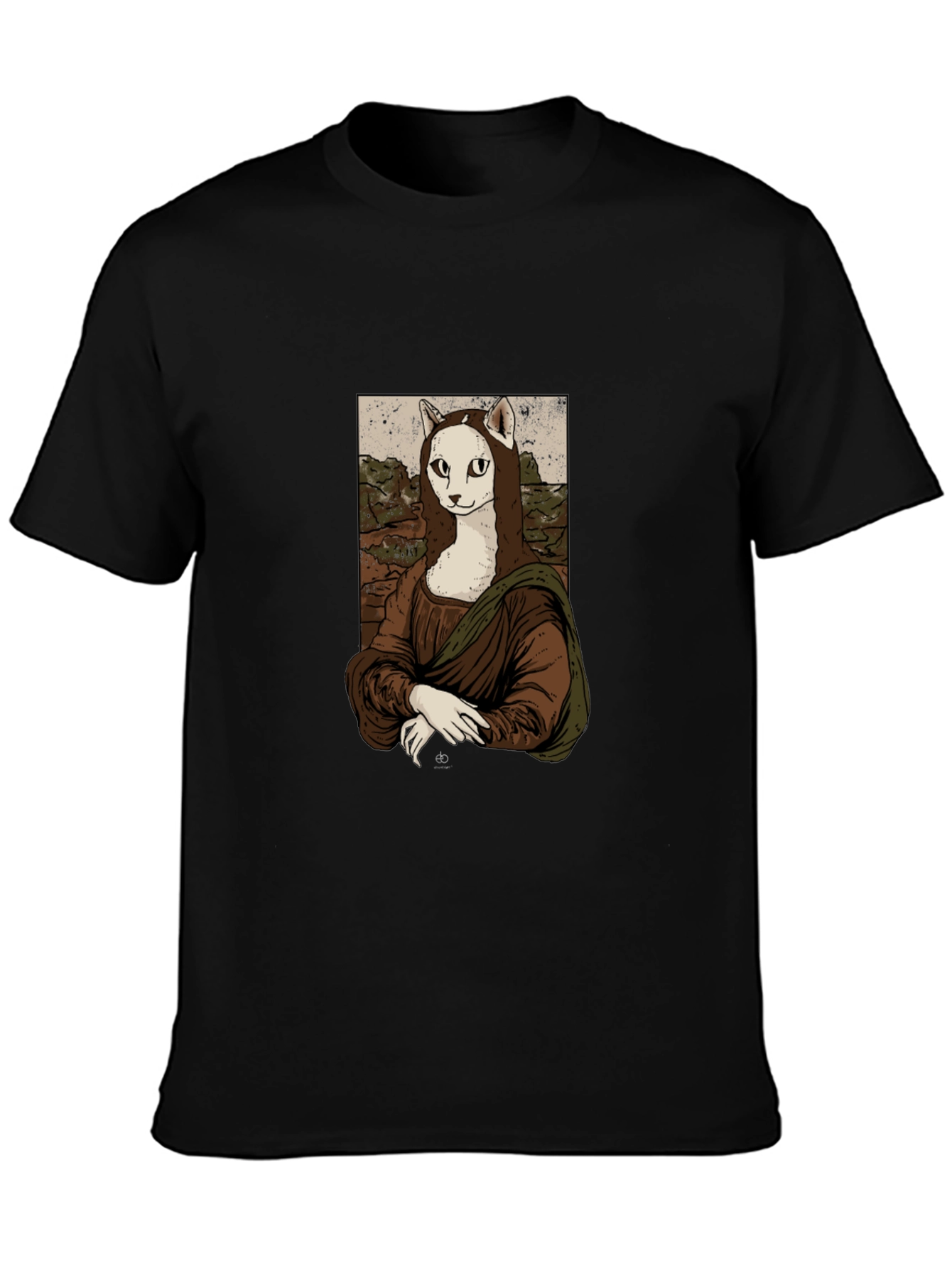 Cat Mona Lisa Graphic T-Shirt