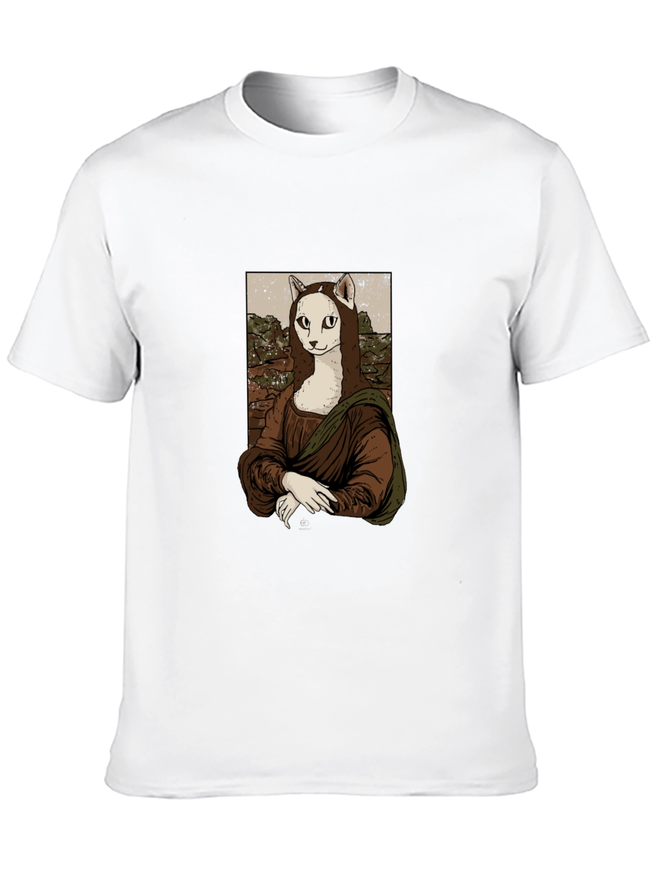 Cat Mona Lisa Graphic T-Shirt