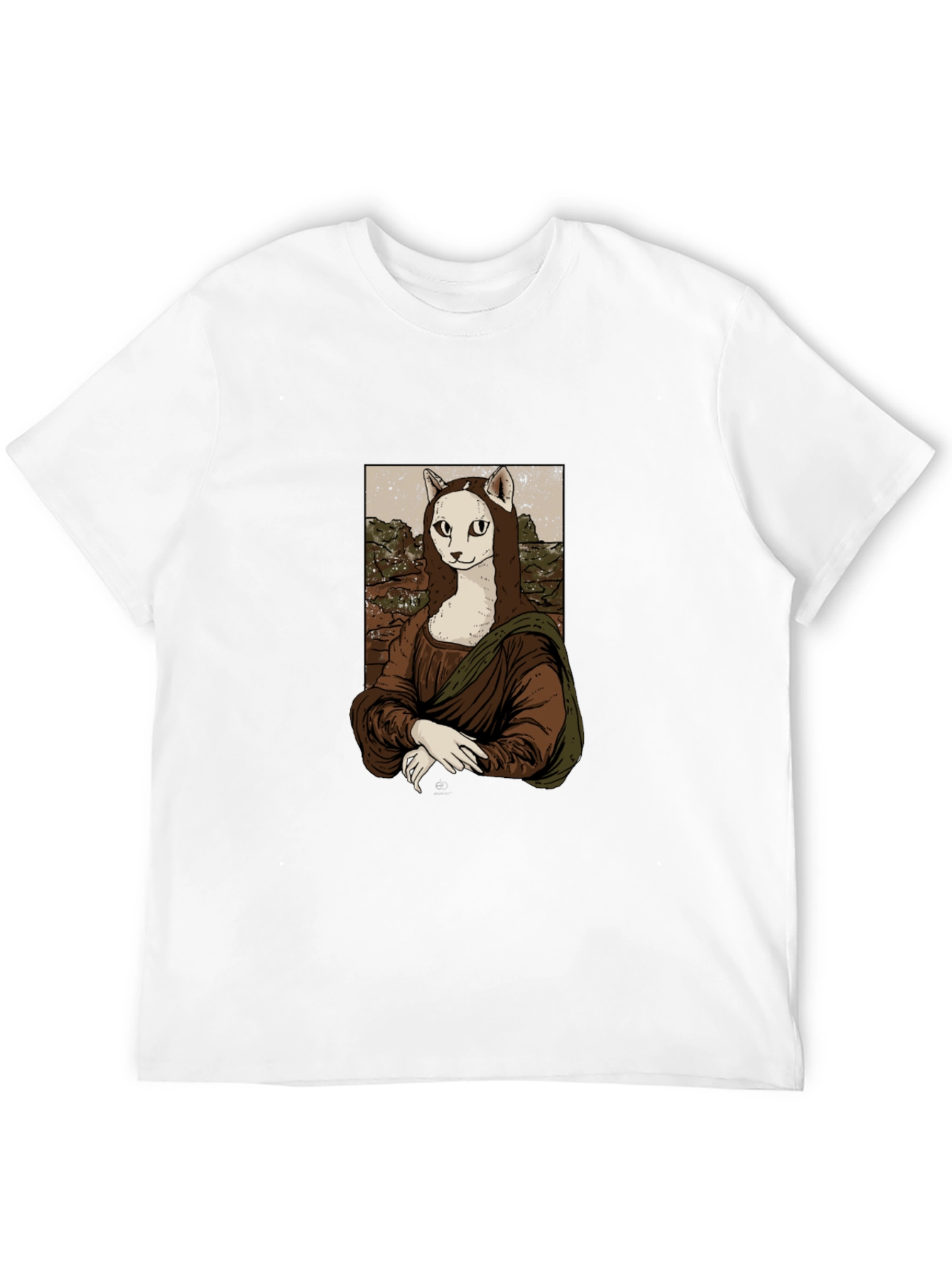Cat Mona Lisa Graphic T-Shirt