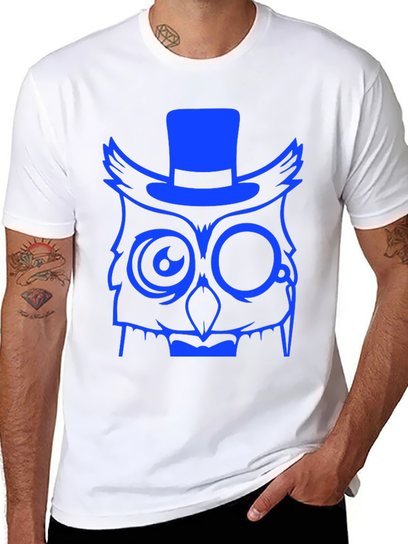 Owl Top Hat Graphic Tee - Unique Design T-Shirt