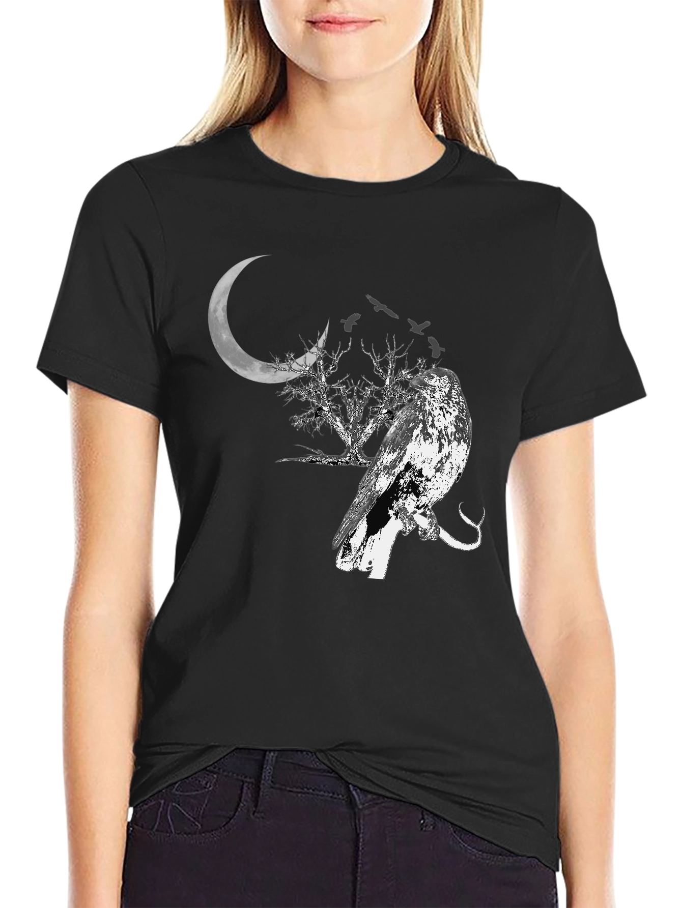 Raven Moon T-Shirt - Gothic Style Tee