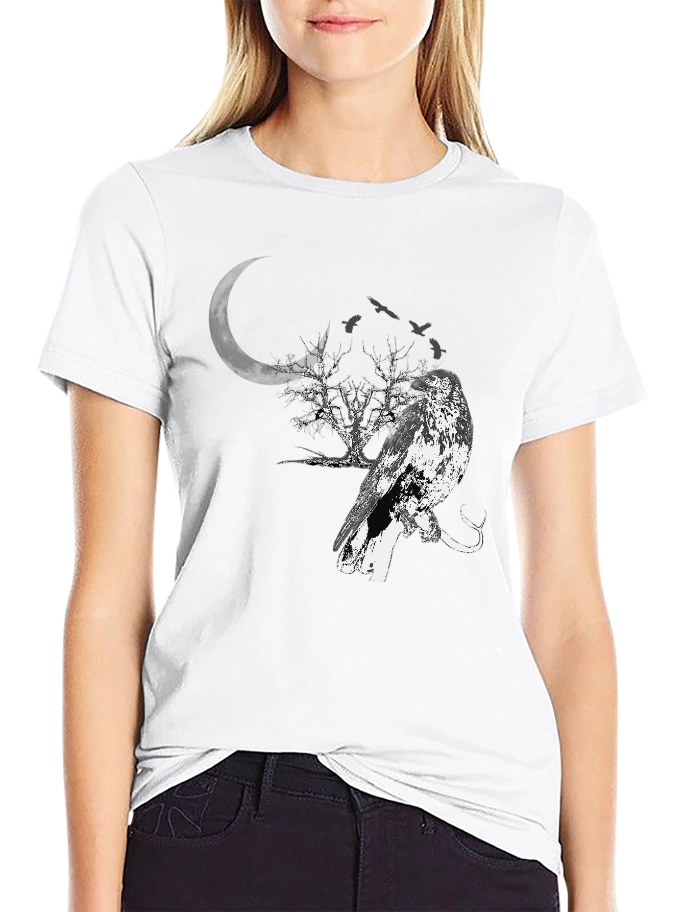 Raven Moon T-Shirt - Gothic Style Tee